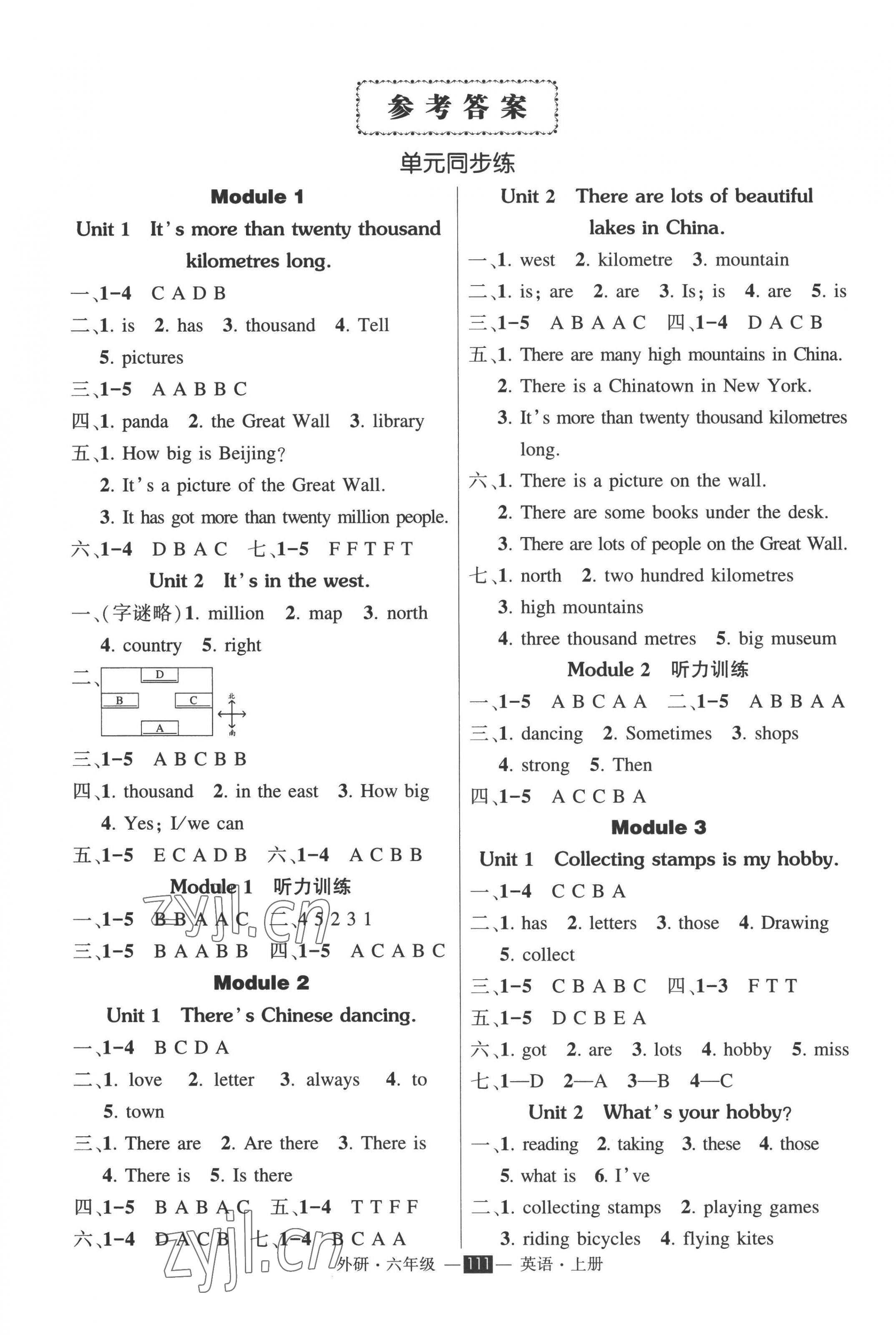 2022年?duì)钤刹怕穭?chuàng)優(yōu)作業(yè)100分六年級(jí)英語上冊(cè)外研版 第1頁