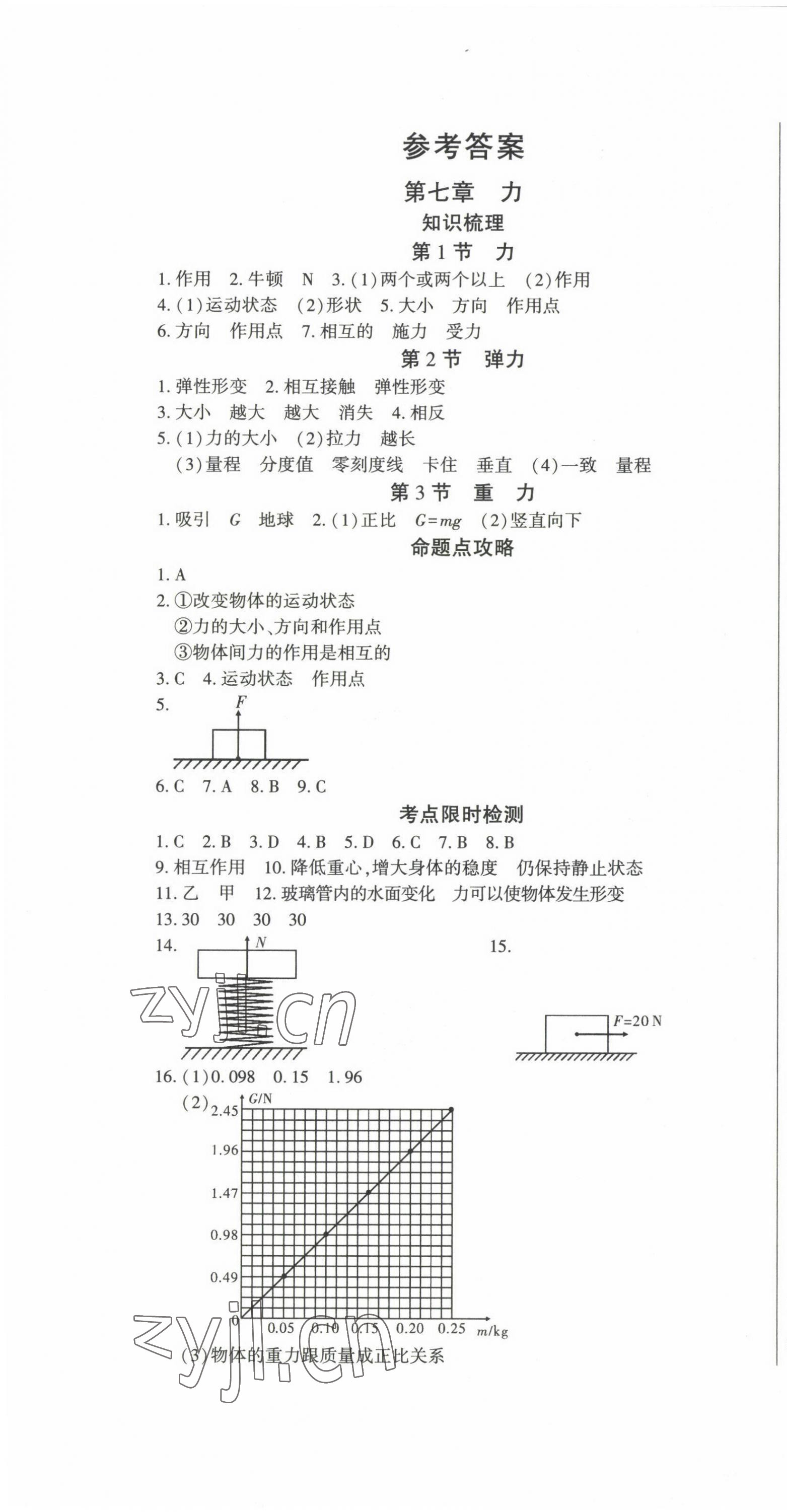 2022年本土假期總復(fù)習(xí)暑假八年級物理 第1頁