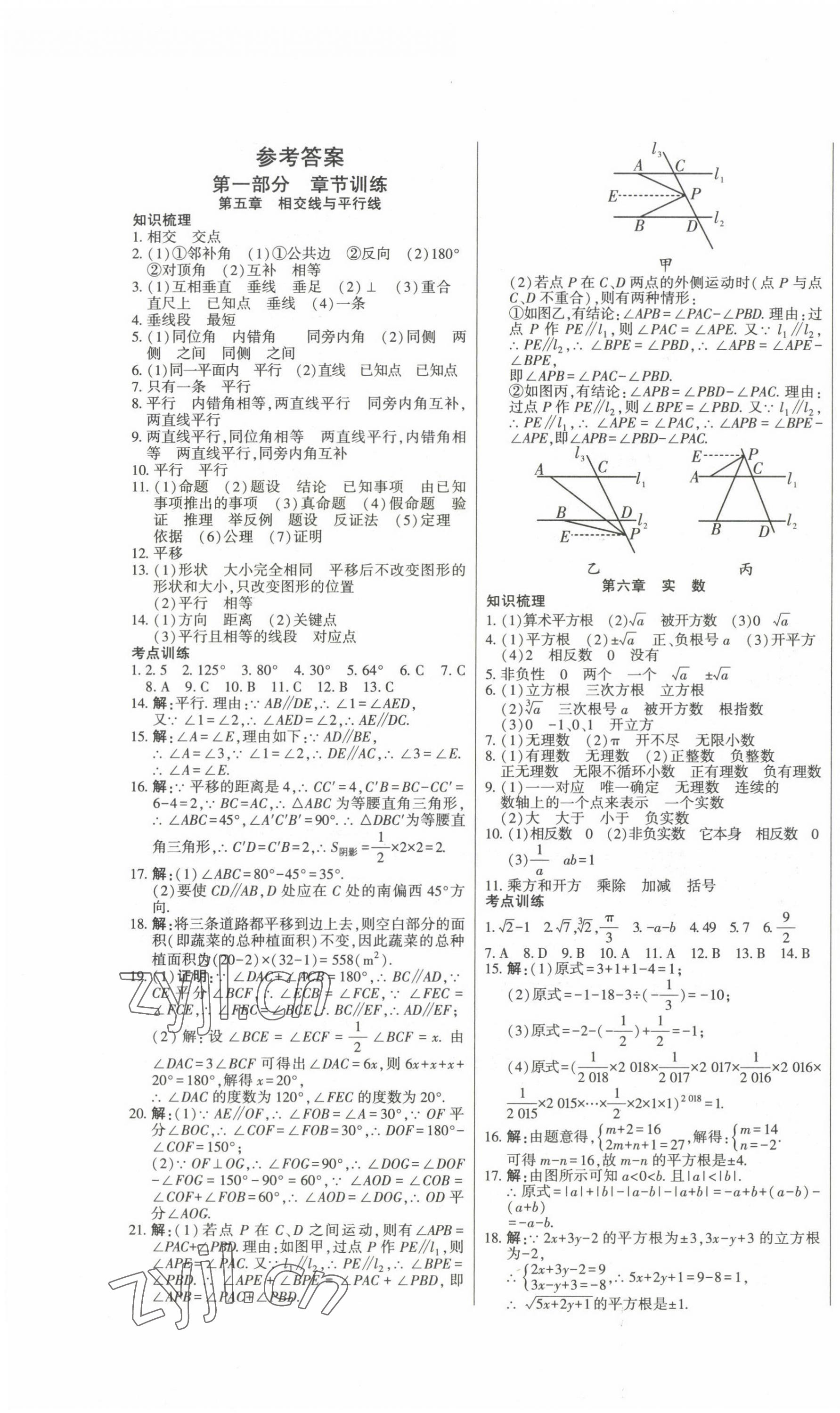 2022年本土假期總復(fù)習(xí)暑假七年級(jí)數(shù)學(xué) 第1頁(yè)