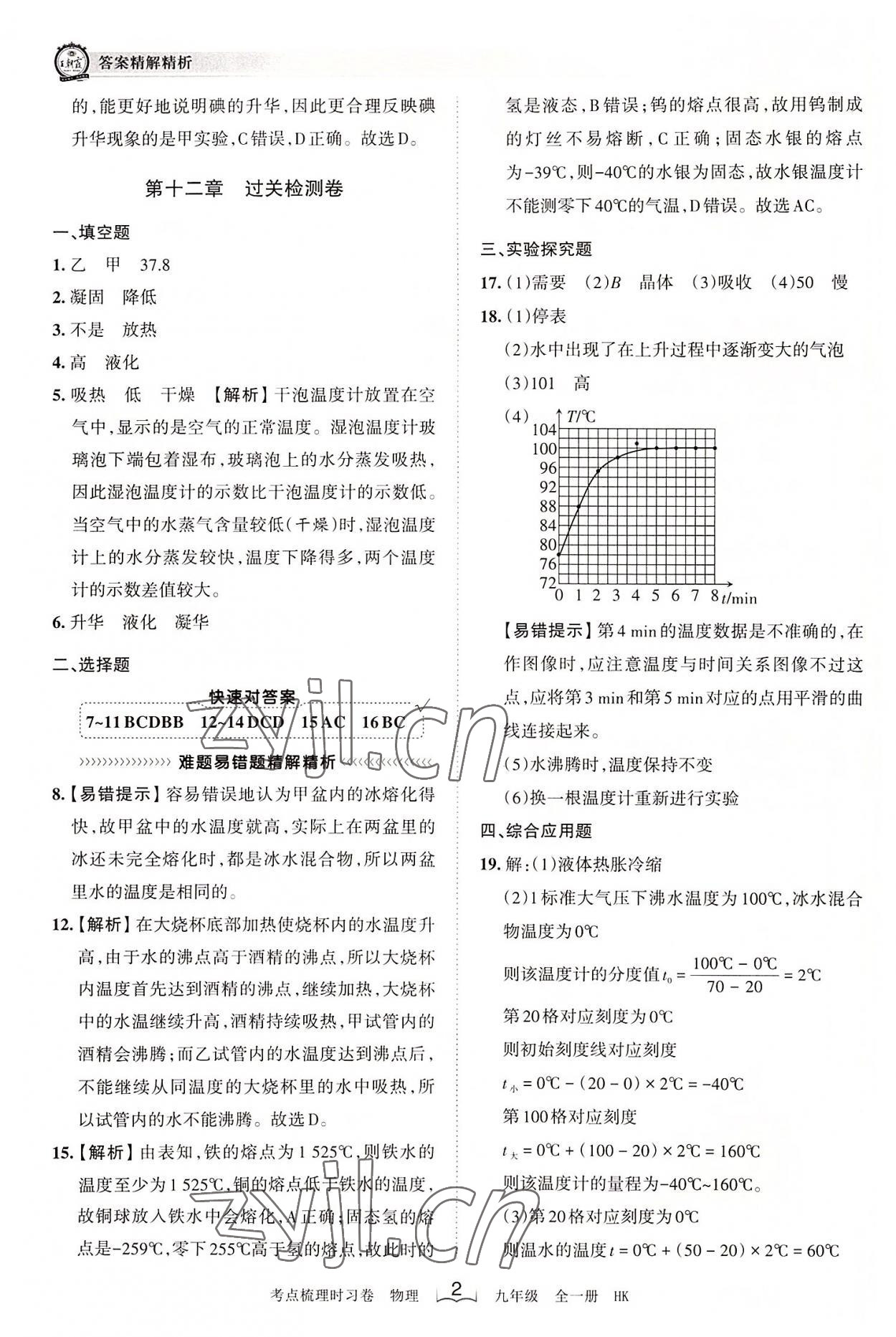 2022年王朝霞考點(diǎn)梳理時(shí)習(xí)卷九年級物理全一冊滬科版 第2頁