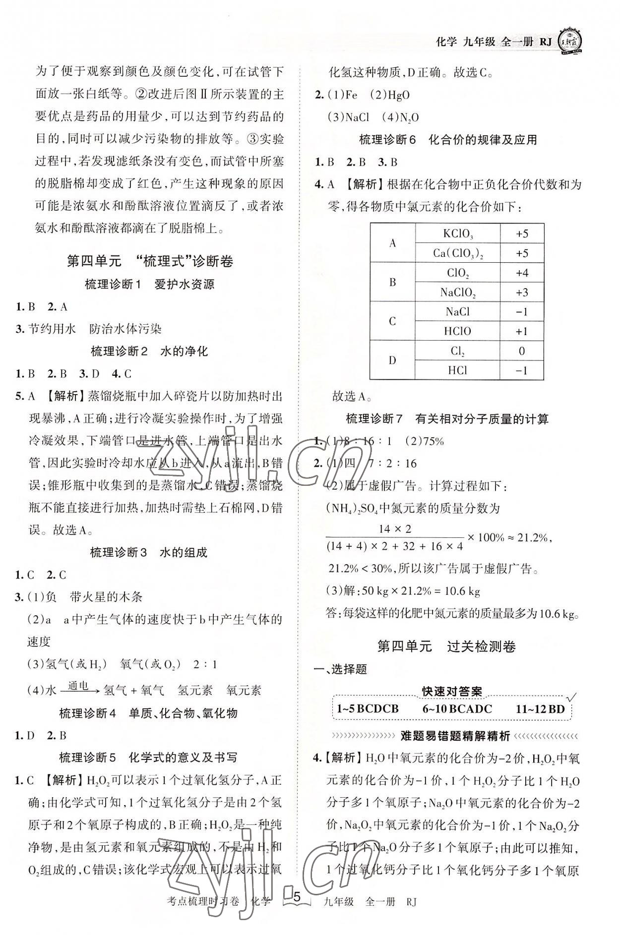 2022年王朝霞考點梳理時習(xí)卷九年級化學(xué)全一冊人教版 第5頁