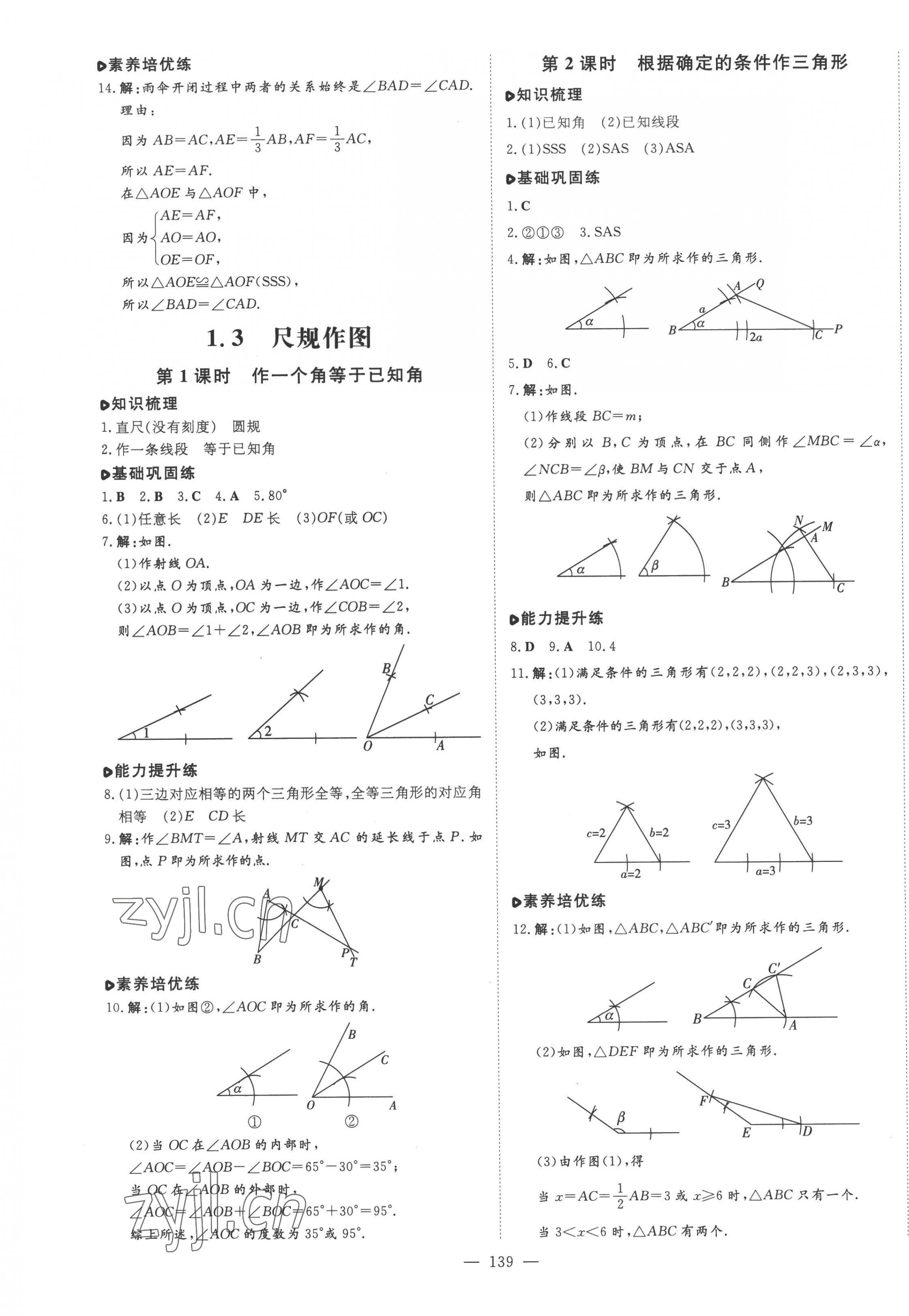 2022年練案八年級數(shù)學(xué)上冊青島版 參考答案第3頁