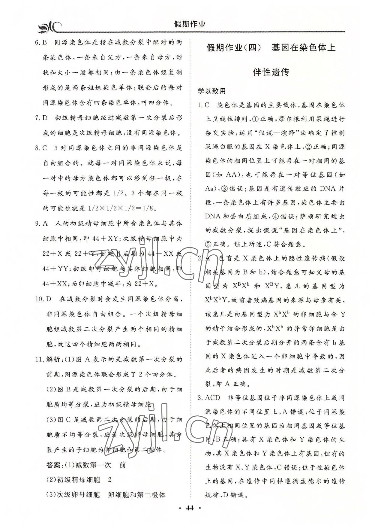 2022年金榜題名系列叢書(shū)新課標(biāo)快樂(lè)假期暑高一年級(jí)生物 第4頁(yè)