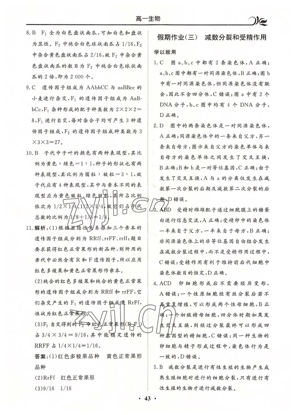 2022年金榜題名系列叢書新課標快樂假期暑高一年級生物 第3頁