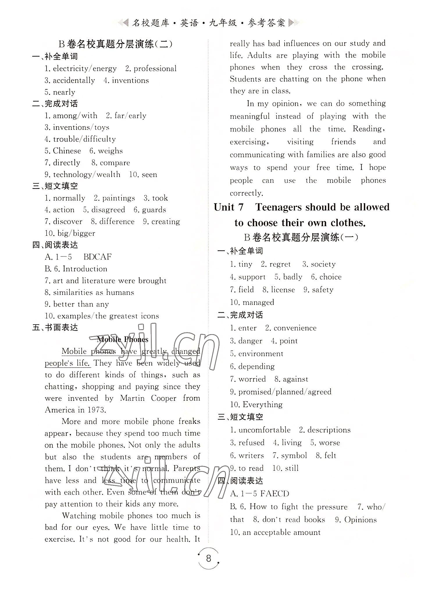 2022年名校題庫(kù)九年級(jí)英語(yǔ)全一冊(cè)人教版 第8頁(yè)