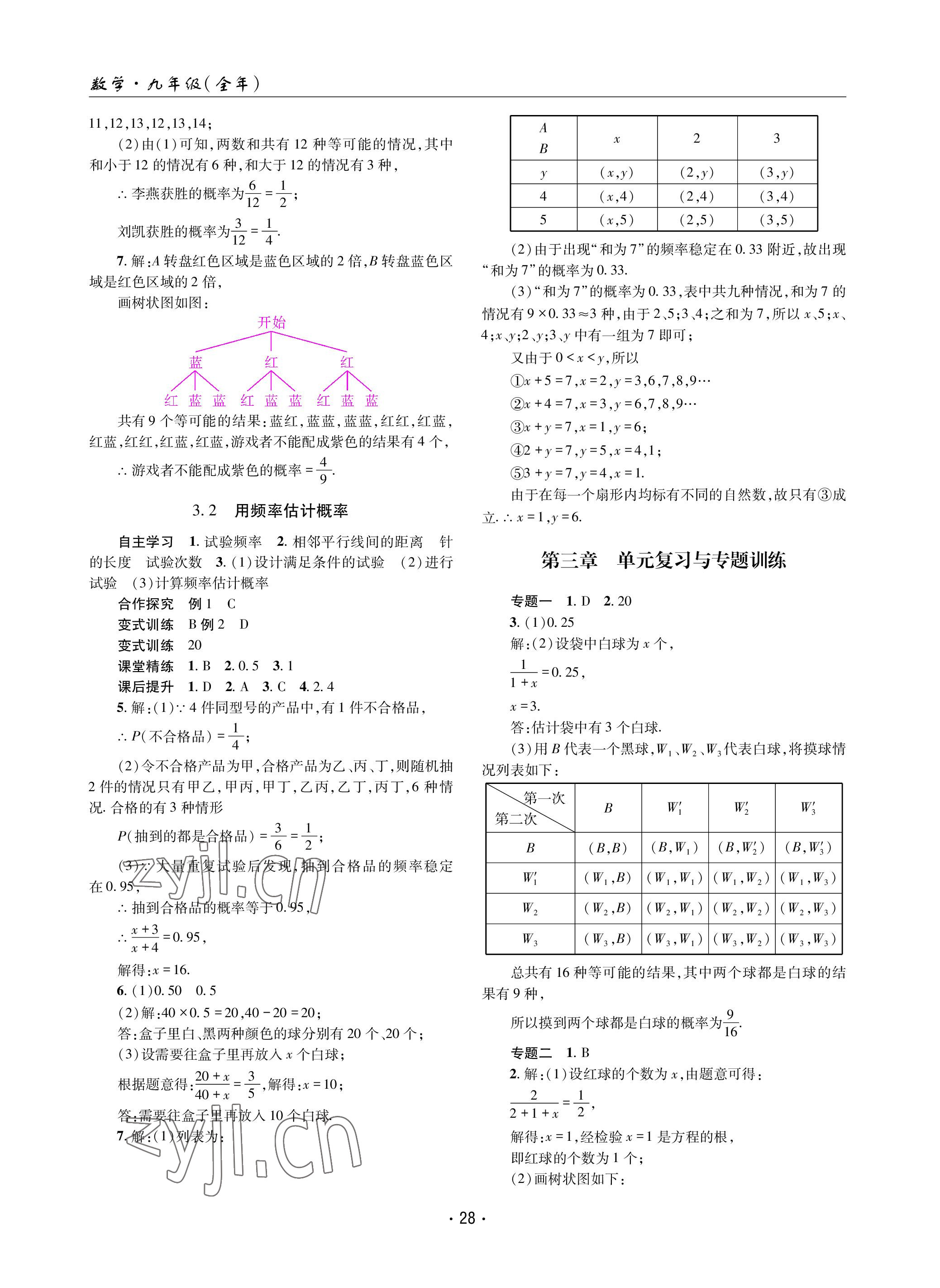 2022年理科爱好者九年级数学全一册北师大版第10~11期 参考答案第27页