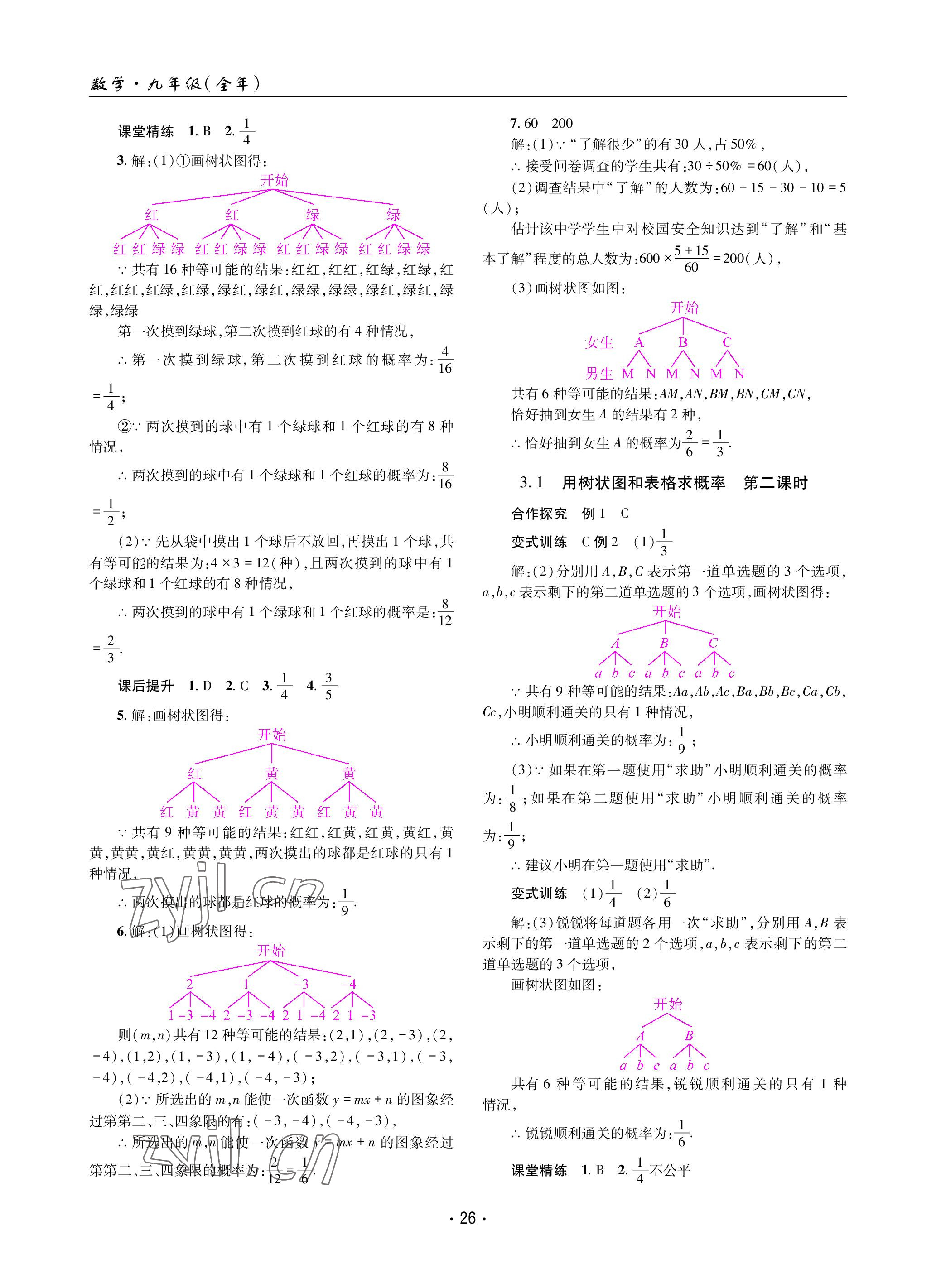 2022年理科爱好者九年级数学全一册北师大版第10~11期 参考答案第25页