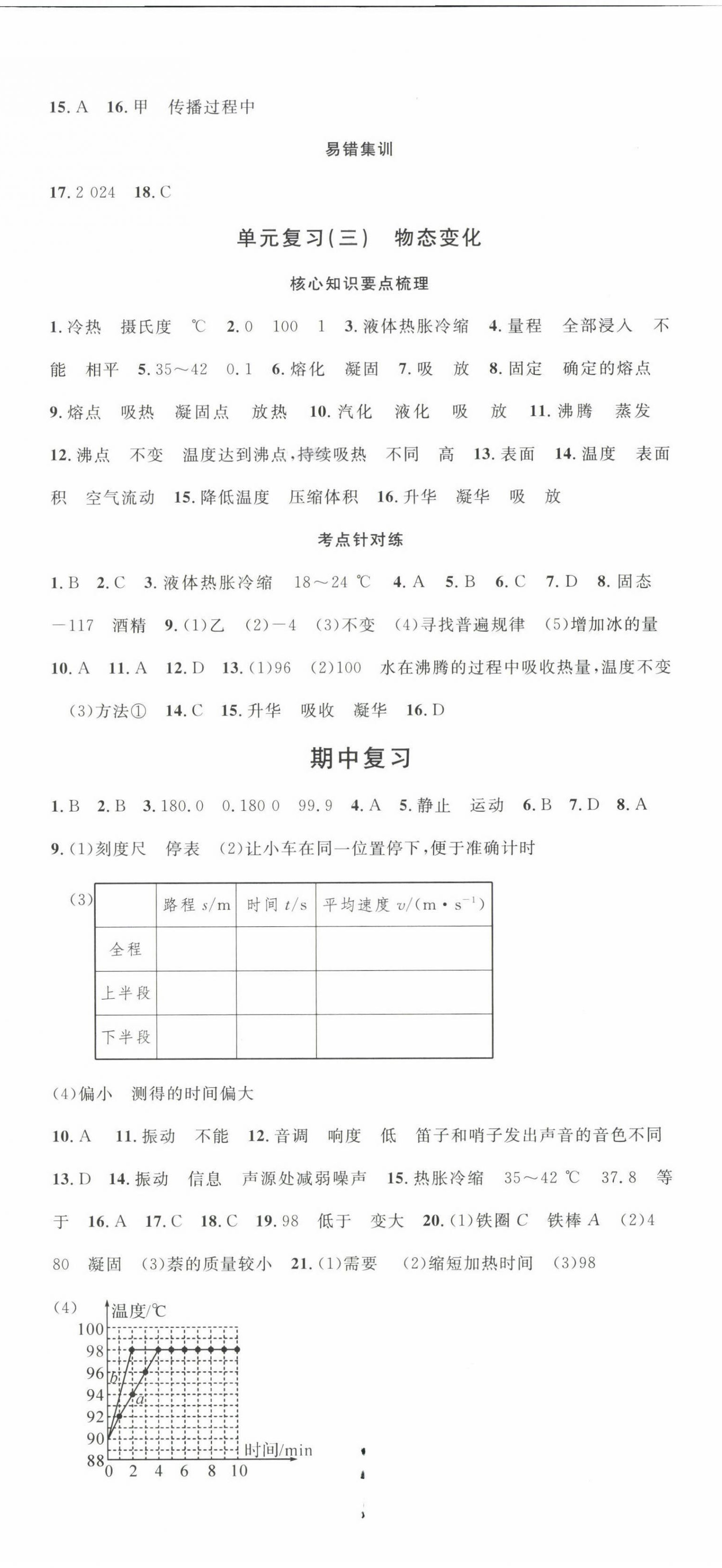 2022年名校課堂單元卷八年級物理上冊人教版山西專版 第2頁