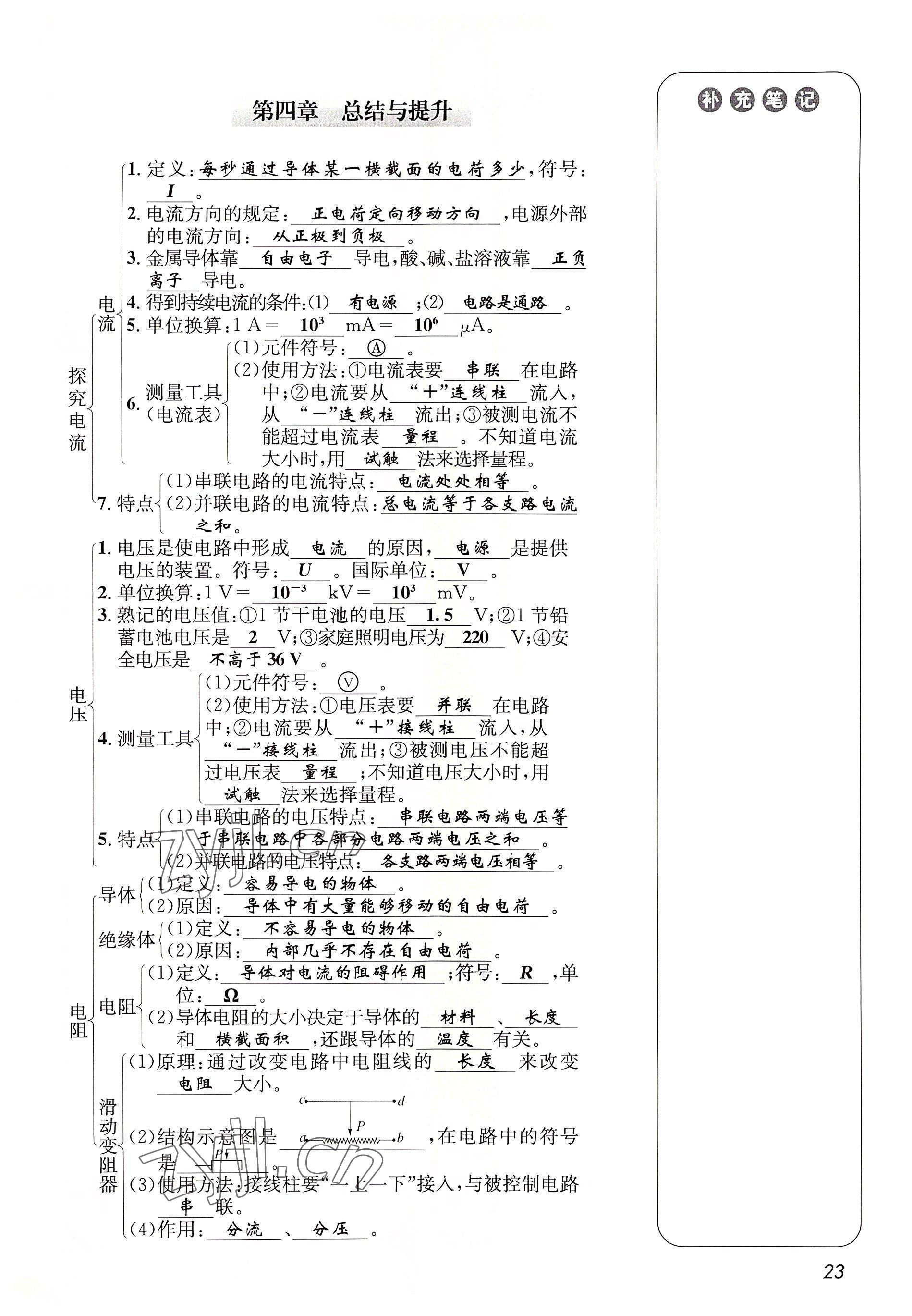 2022年第一學(xué)堂九年級(jí)物理全一冊(cè)教科版 參考答案第23頁(yè)