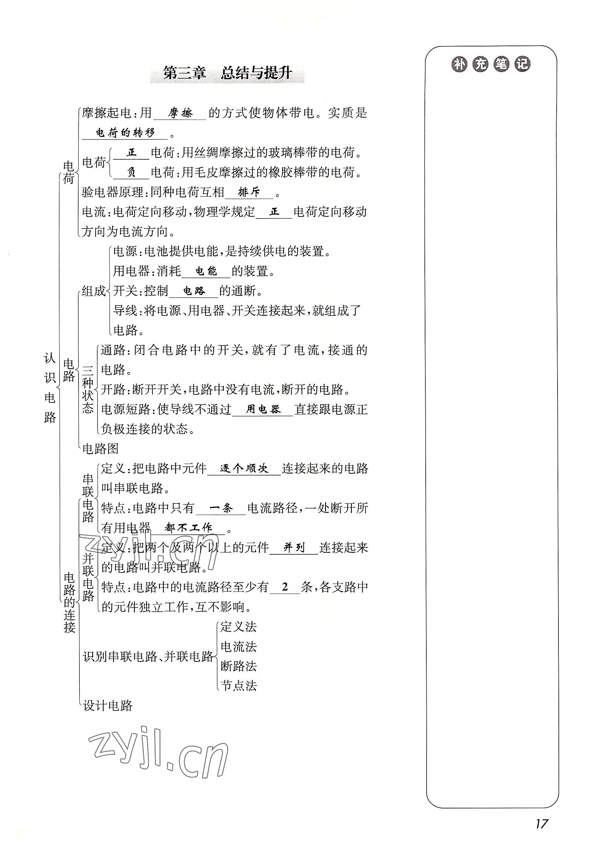 2022年第一學(xué)堂九年級(jí)物理全一冊(cè)教科版 參考答案第17頁(yè)