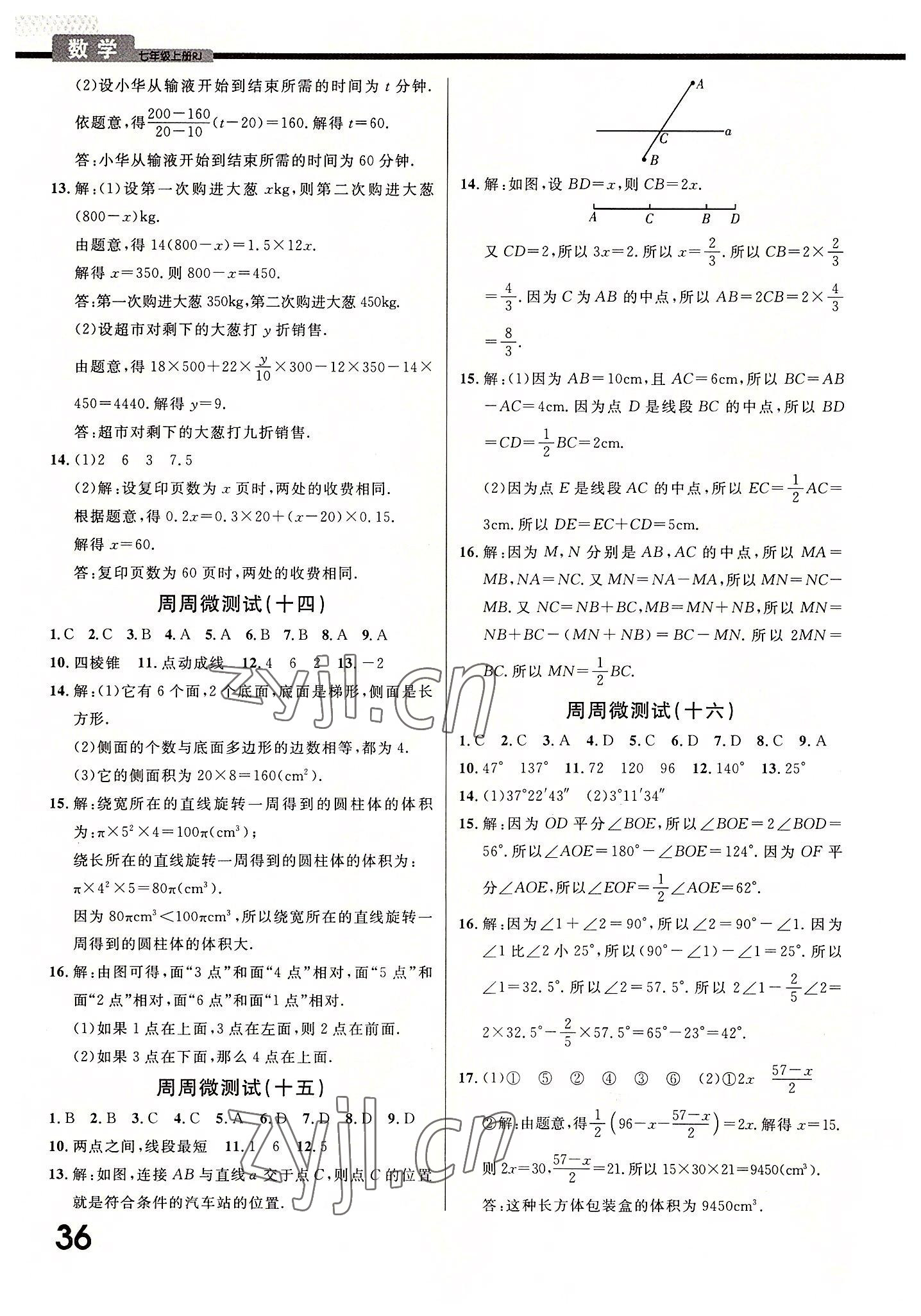 2022年一線調(diào)研學業(yè)測評七年級數(shù)學上冊人教版 第4頁