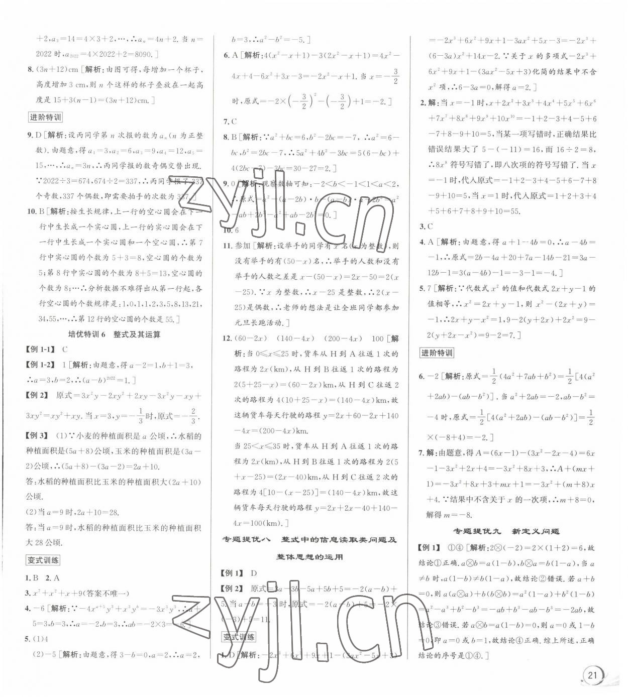 2022年優(yōu)加攻略七年級數(shù)學上冊浙教版 第9頁