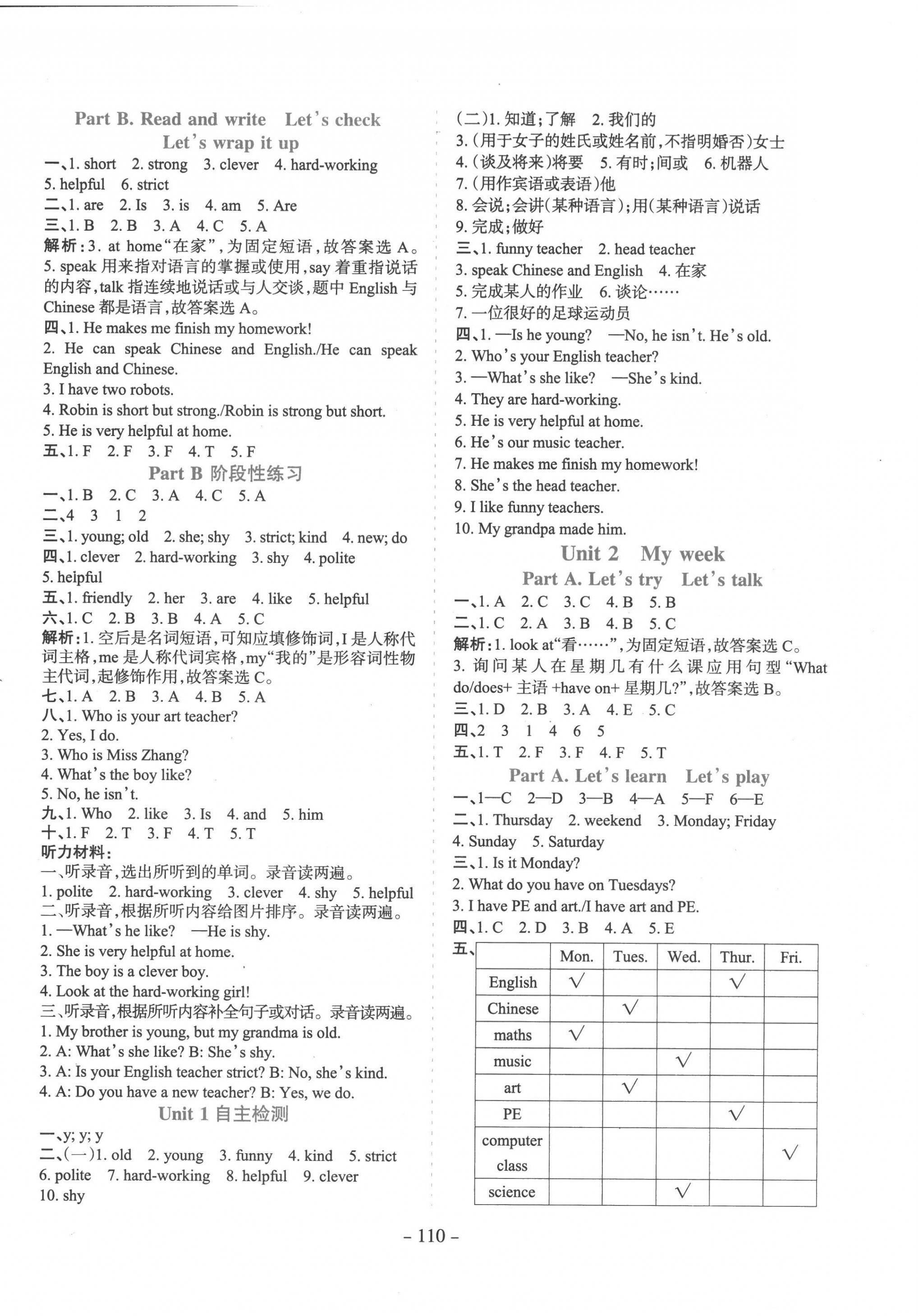 2022年學(xué)霸訓(xùn)練五年級(jí)英語(yǔ)上冊(cè)人教版 參考答案第2頁(yè)