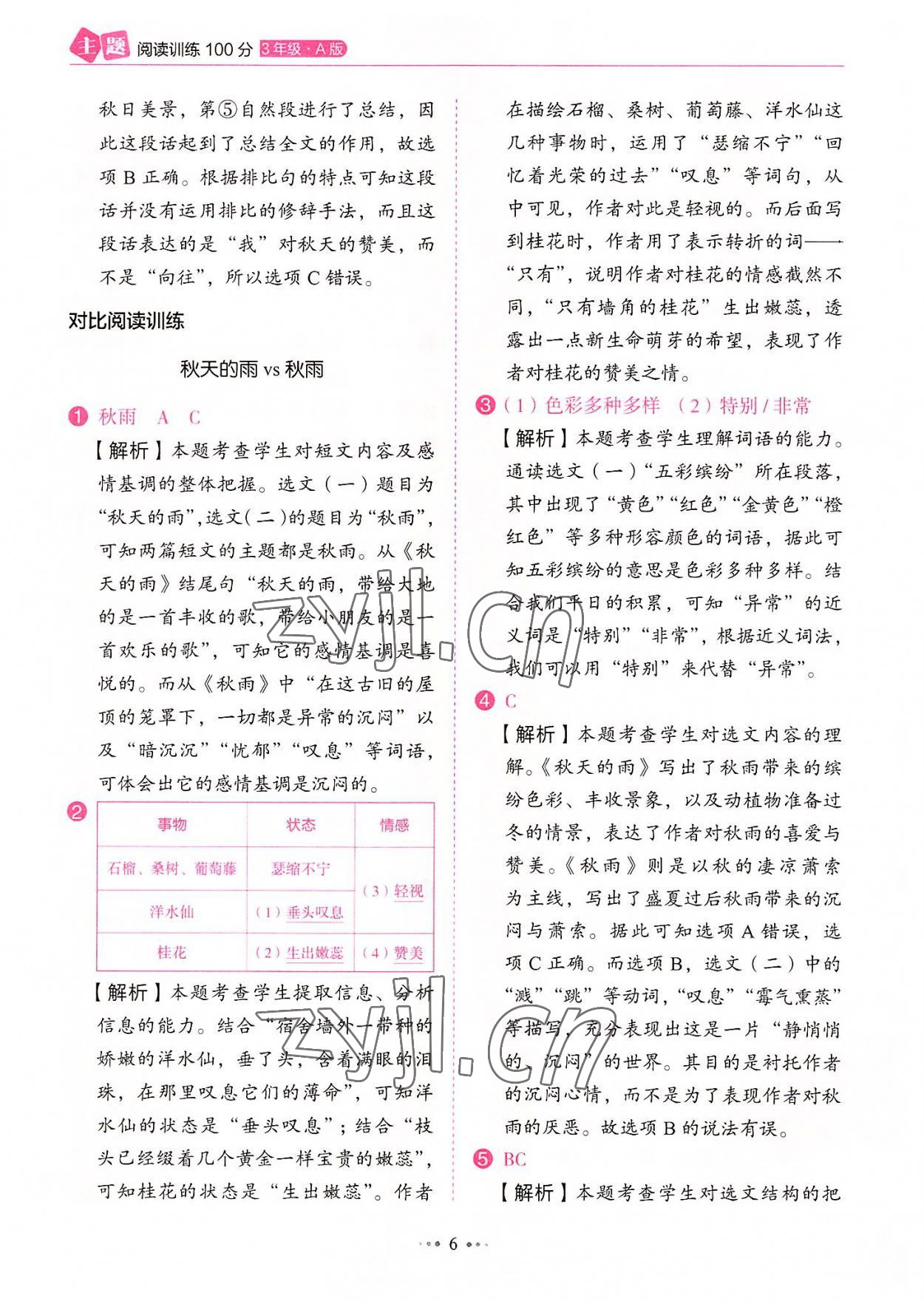 2022年主題閱讀訓練100分三年級語文人教版浙江專版 第6頁