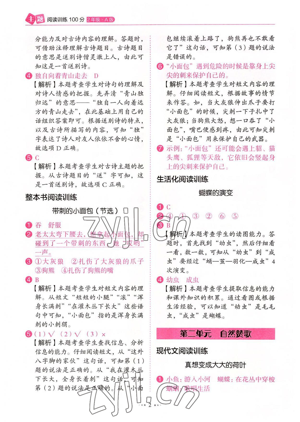 2022年主題閱讀訓(xùn)練100分二年級語文浙江專版 第2頁