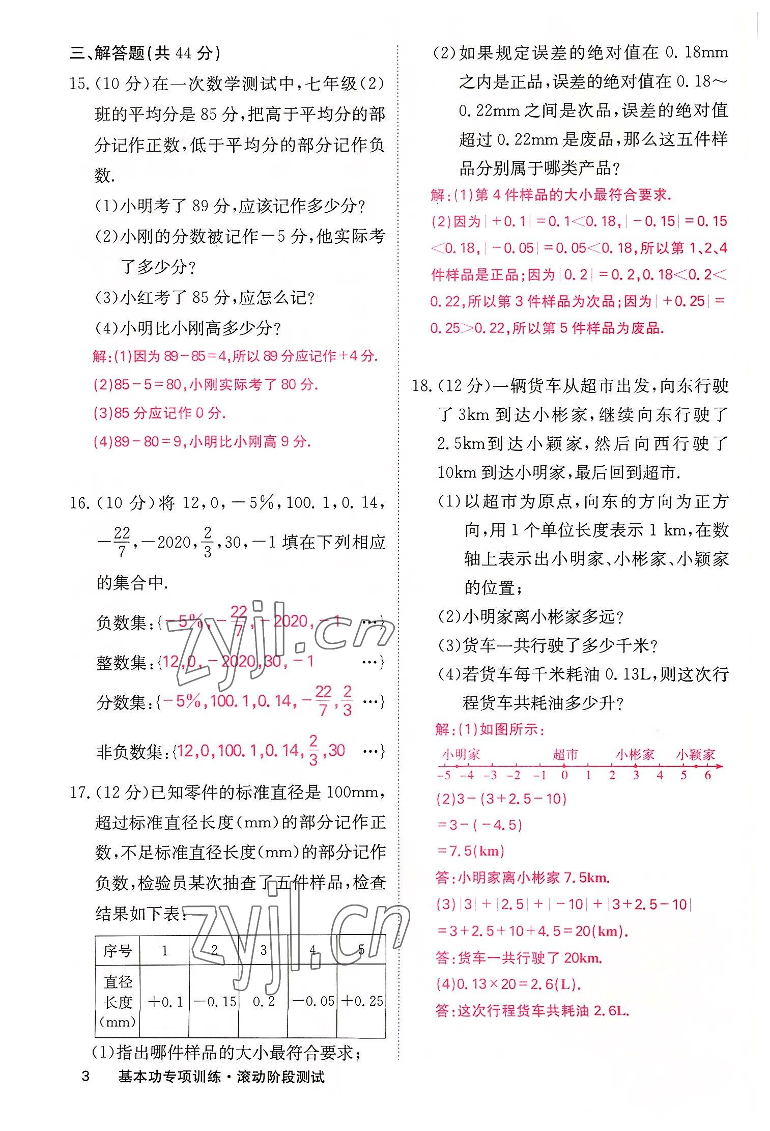 2022年課堂點(diǎn)睛七年級數(shù)學(xué)上冊華師大版 參考答案第14頁