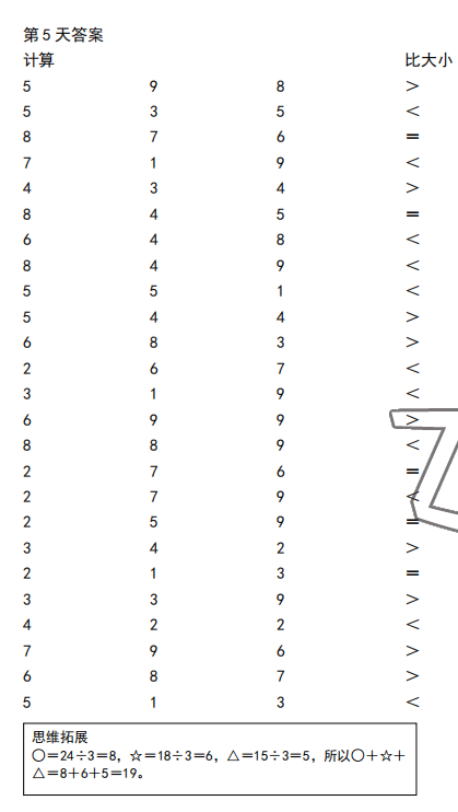 2022年口算题10000道二年级数学下册人教版&nbsp;参考答案第5页