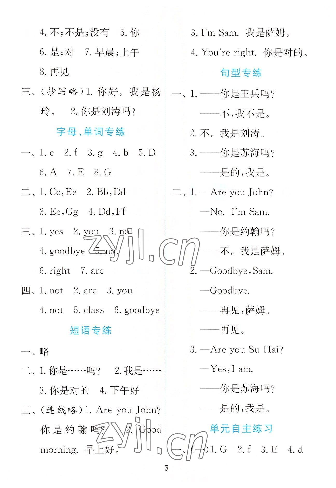 2022年小學英語默寫高手三年級上冊譯林版 第3頁