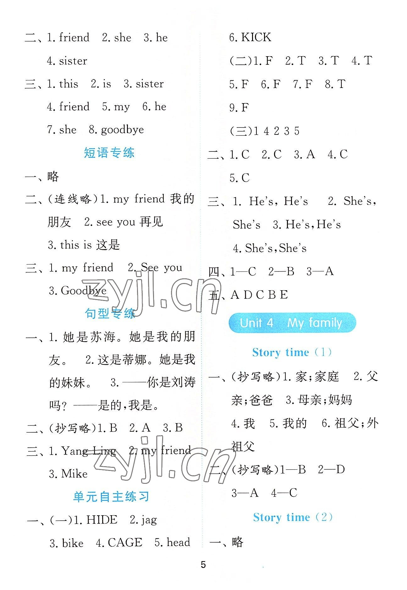 2022年小學英語默寫高手三年級上冊譯林版 第5頁