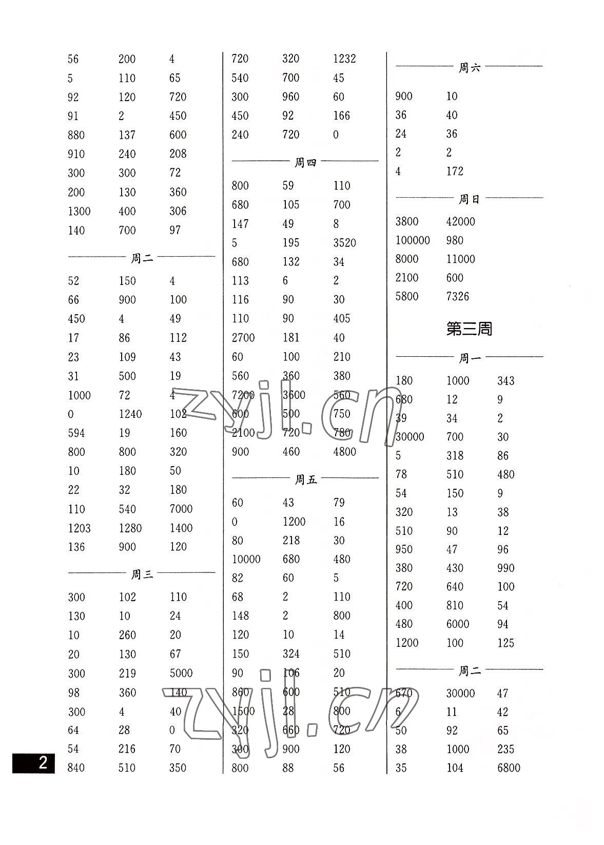 2022年口算练习册五年级上册苏教版 第2页