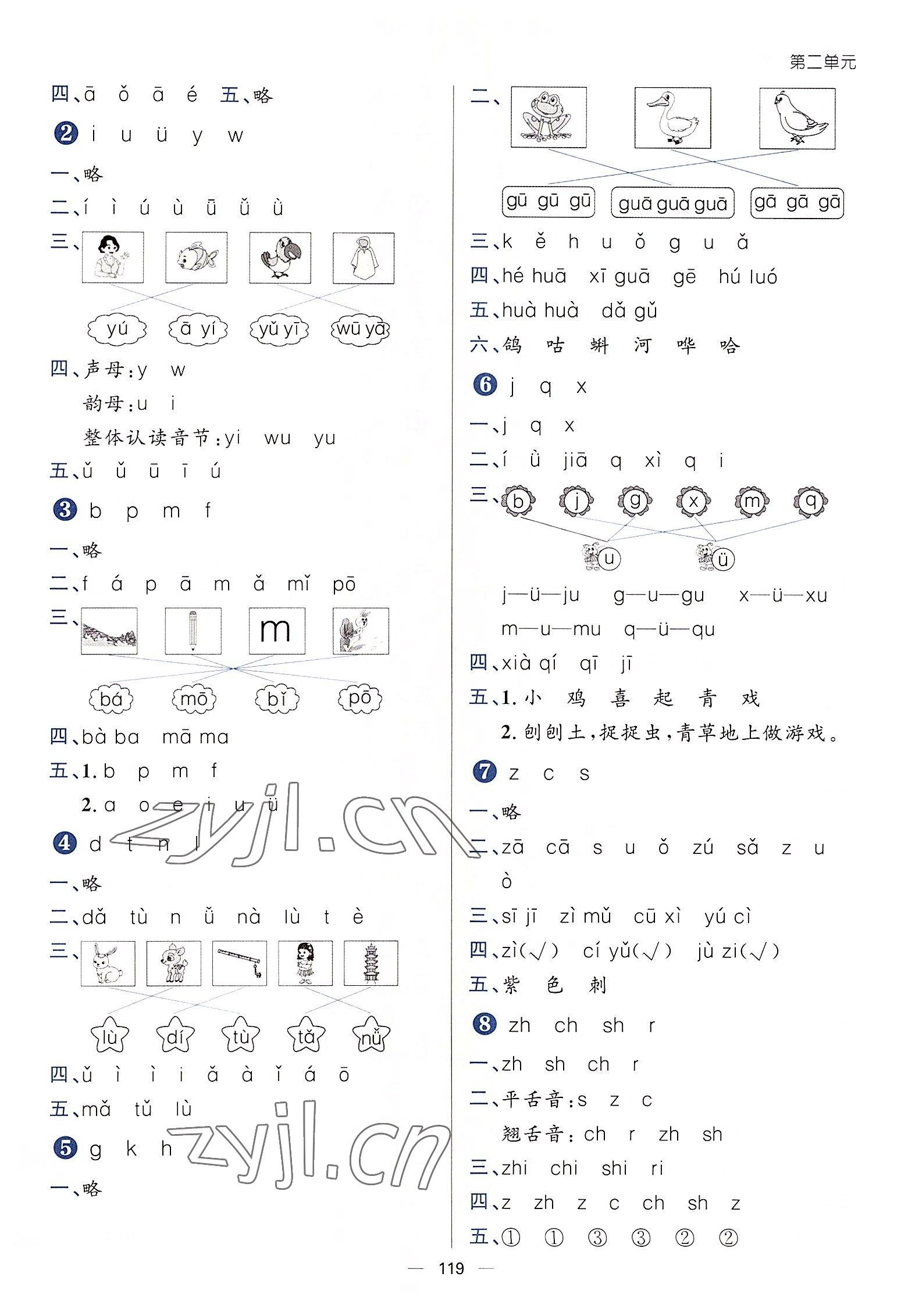 2022年練出好成績(jī)一年級(jí)語(yǔ)文上冊(cè)人教版 參考答案第2頁(yè)