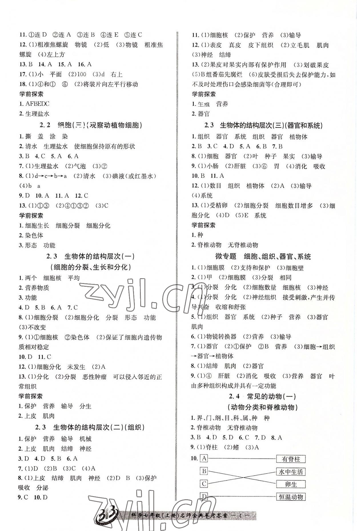 2022年名師金典BFB初中課時優(yōu)化七年級科學上冊浙教版 第4頁