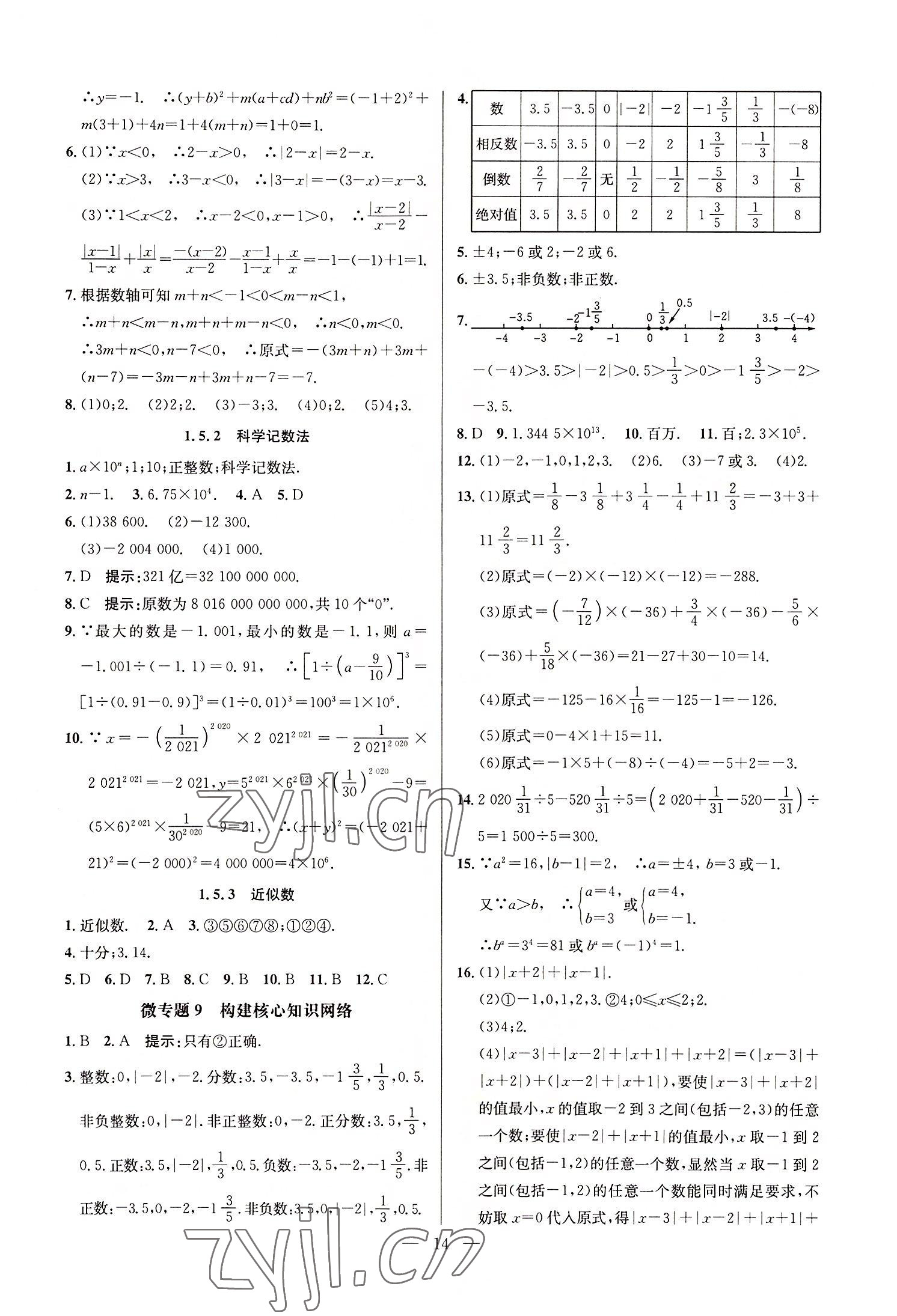 2022年走向名校七年級(jí)數(shù)學(xué)上冊(cè)人教版 第14頁