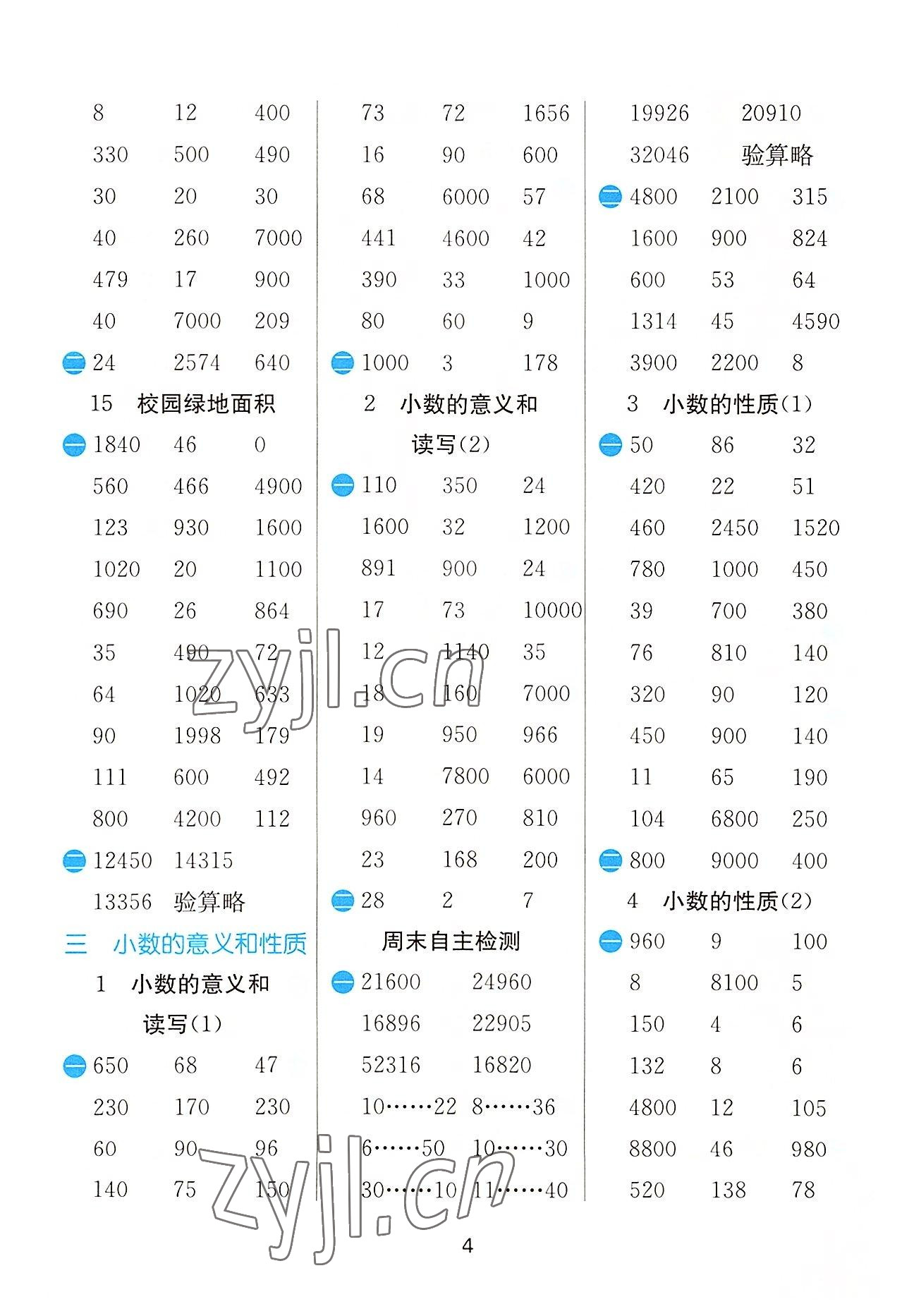 2022年實(shí)驗(yàn)班計(jì)算高手五年級(jí)數(shù)學(xué)上冊(cè)蘇教版 第4頁