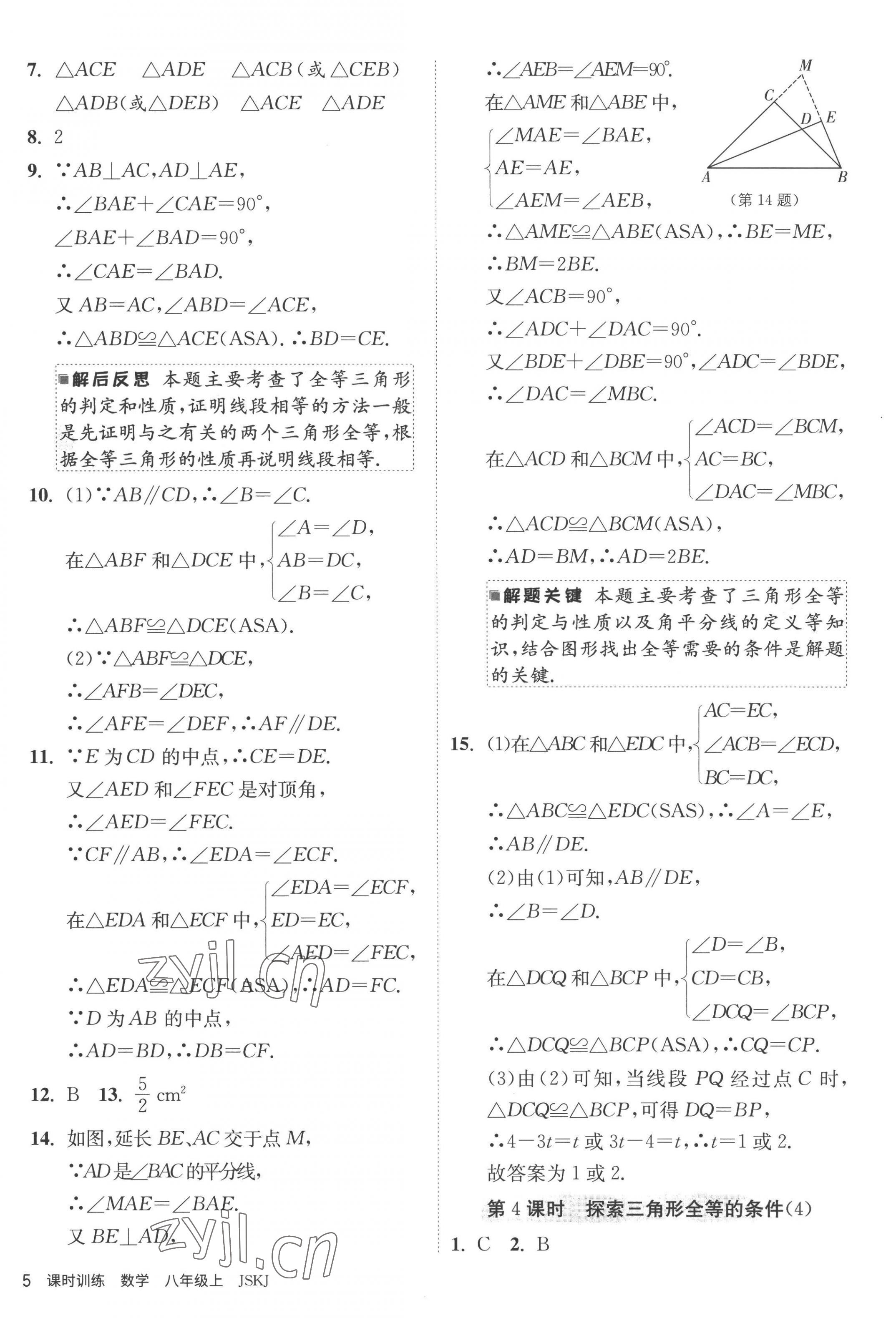 2022年课时训练江苏人民出版社八年级数学上册苏科版 第5页