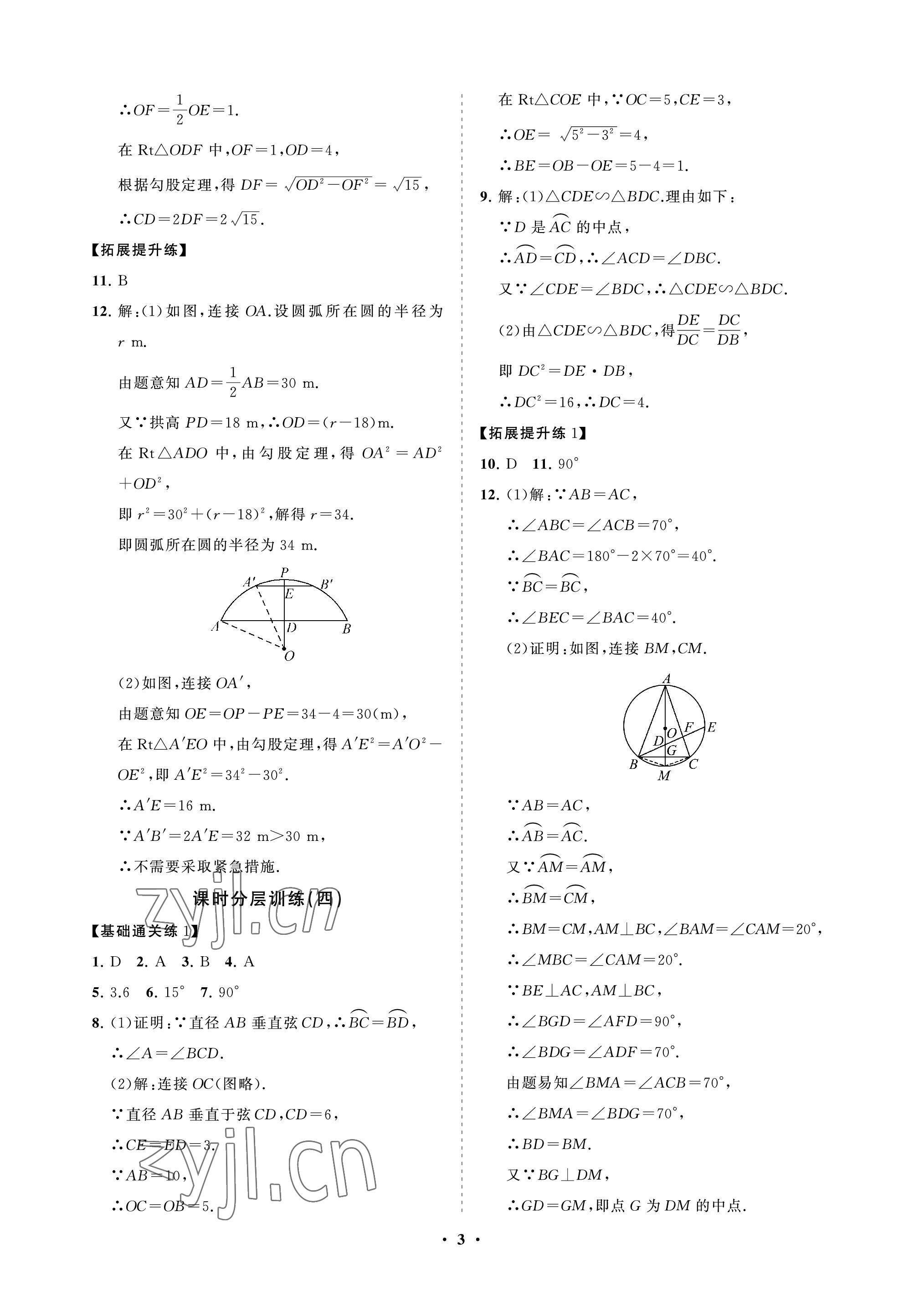 2023年同步練習(xí)冊(cè)分層卷九年級(jí)數(shù)學(xué)下冊(cè)魯教版54制 參考答案第3頁(yè)