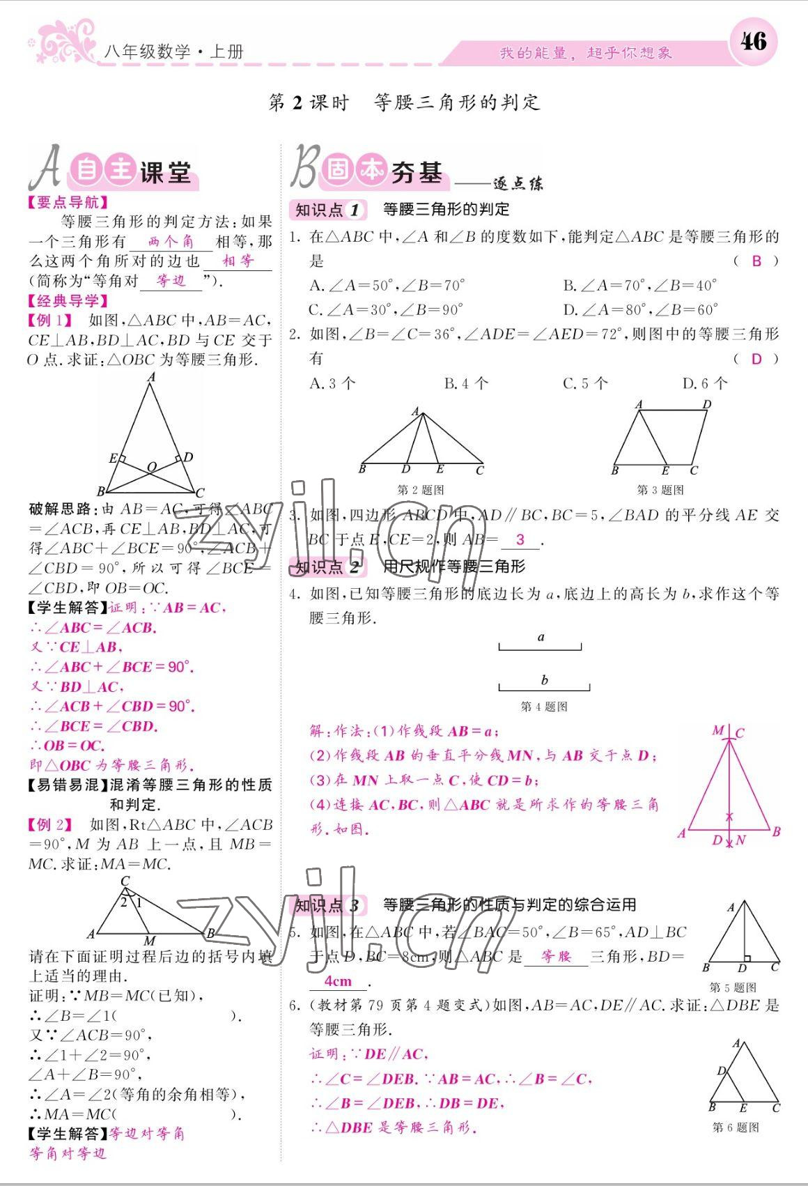 2022年課堂點(diǎn)睛八年級(jí)數(shù)學(xué)上冊(cè)人教版寧夏專(zhuān)版 參考答案第46頁(yè)