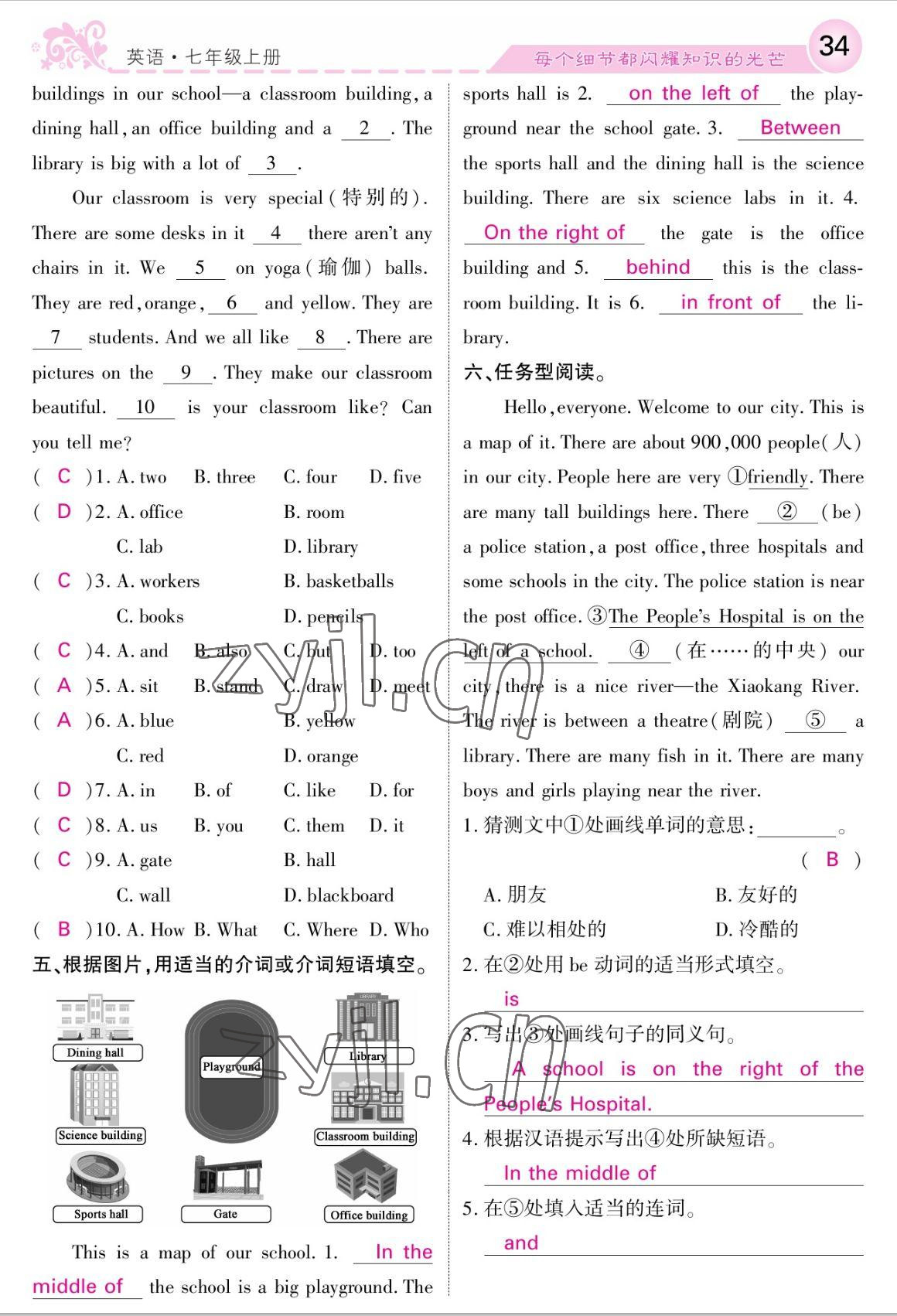 2022年課堂點(diǎn)睛七年級(jí)英語上冊外研版 參考答案第34頁