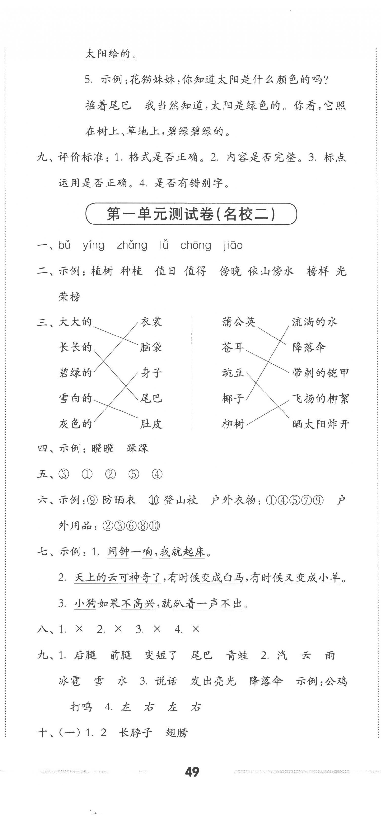 2022年上海名校名卷二年級語文上冊人教版五四制 第2頁