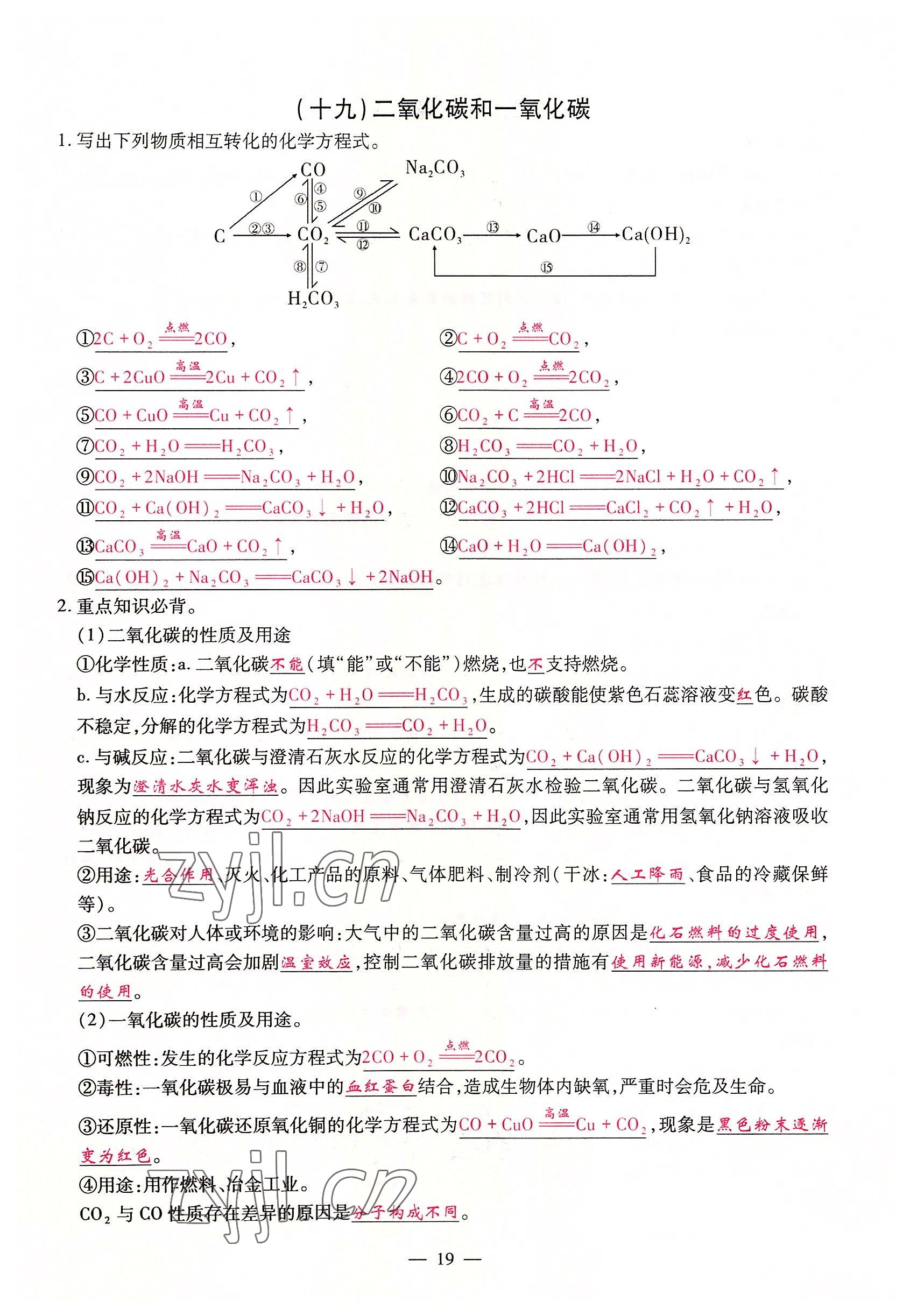 2022年優(yōu)課堂給力A加九年級化學全一冊人教版 參考答案第19頁