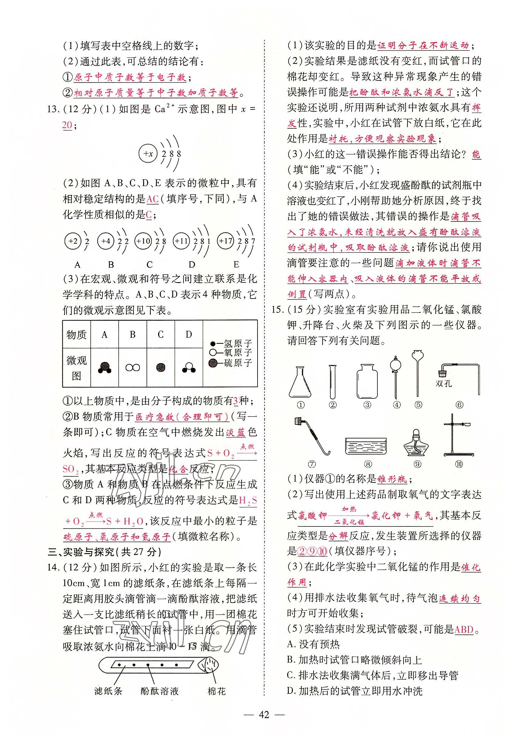 2022年優(yōu)課堂給力A加九年級(jí)化學(xué)全一冊(cè)人教版 參考答案第10頁