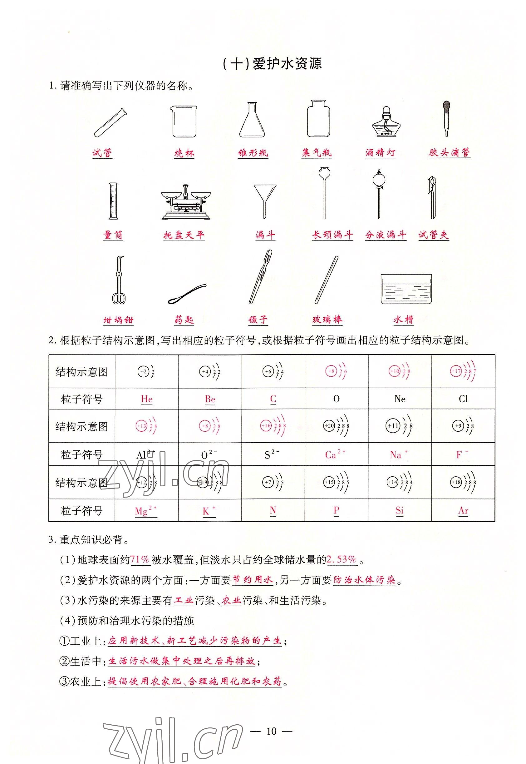 2022年優(yōu)課堂給力A加九年級化學(xué)全一冊人教版 參考答案第10頁