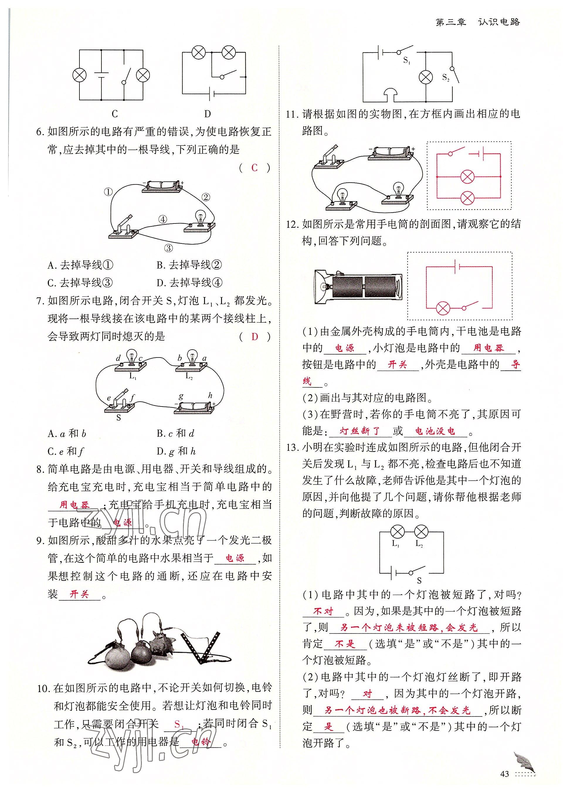 2022年優(yōu)課堂給力A加九年級物理全一冊教科版 參考答案第43頁