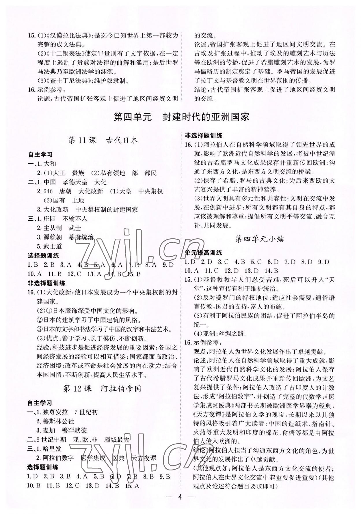 2022年考點專練九年級歷史全一冊人教版深圳專版 第4頁