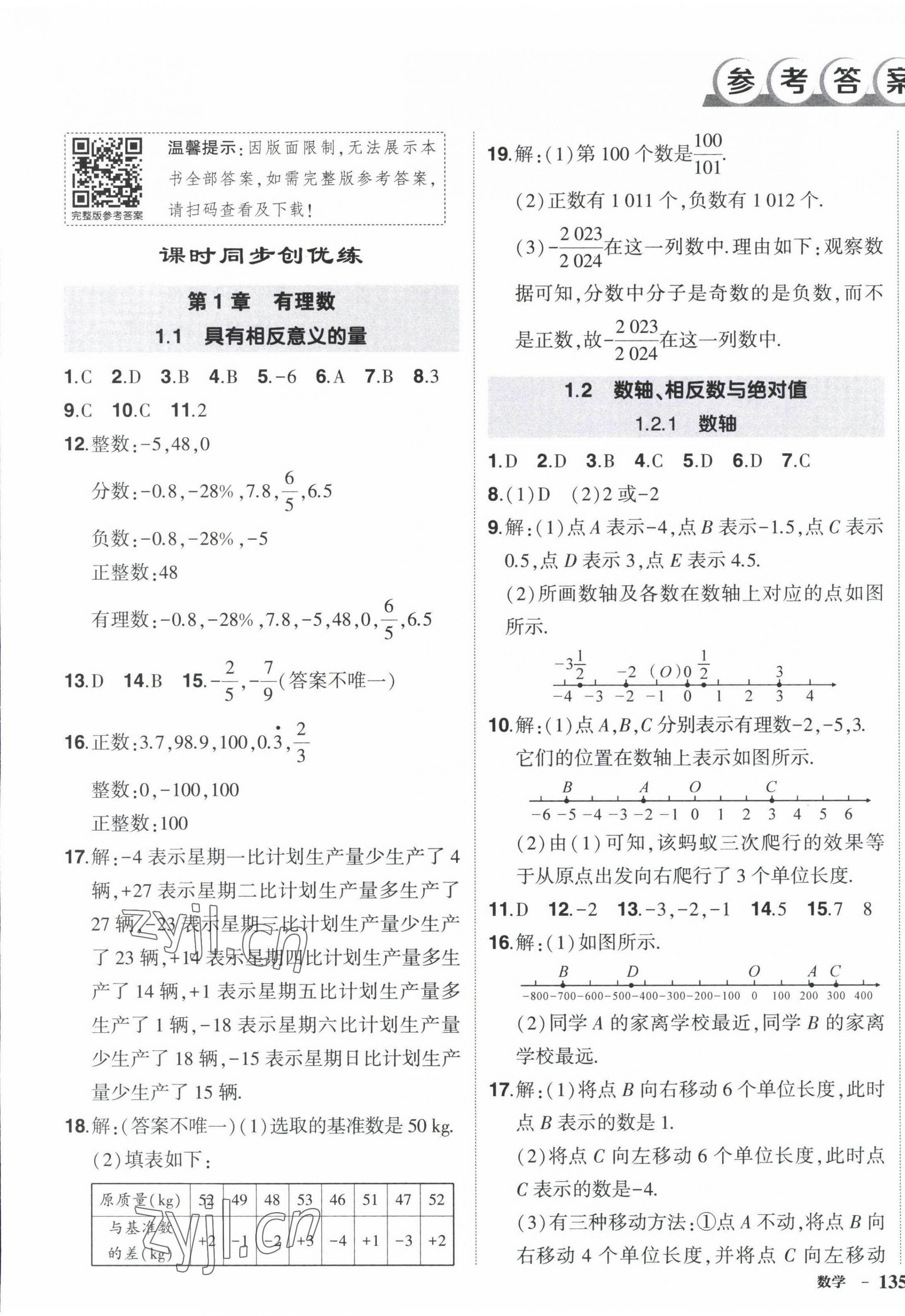 2022年?duì)钤刹怕穭?chuàng)優(yōu)作業(yè)七年級(jí)數(shù)學(xué)上冊(cè)湘教版 第1頁