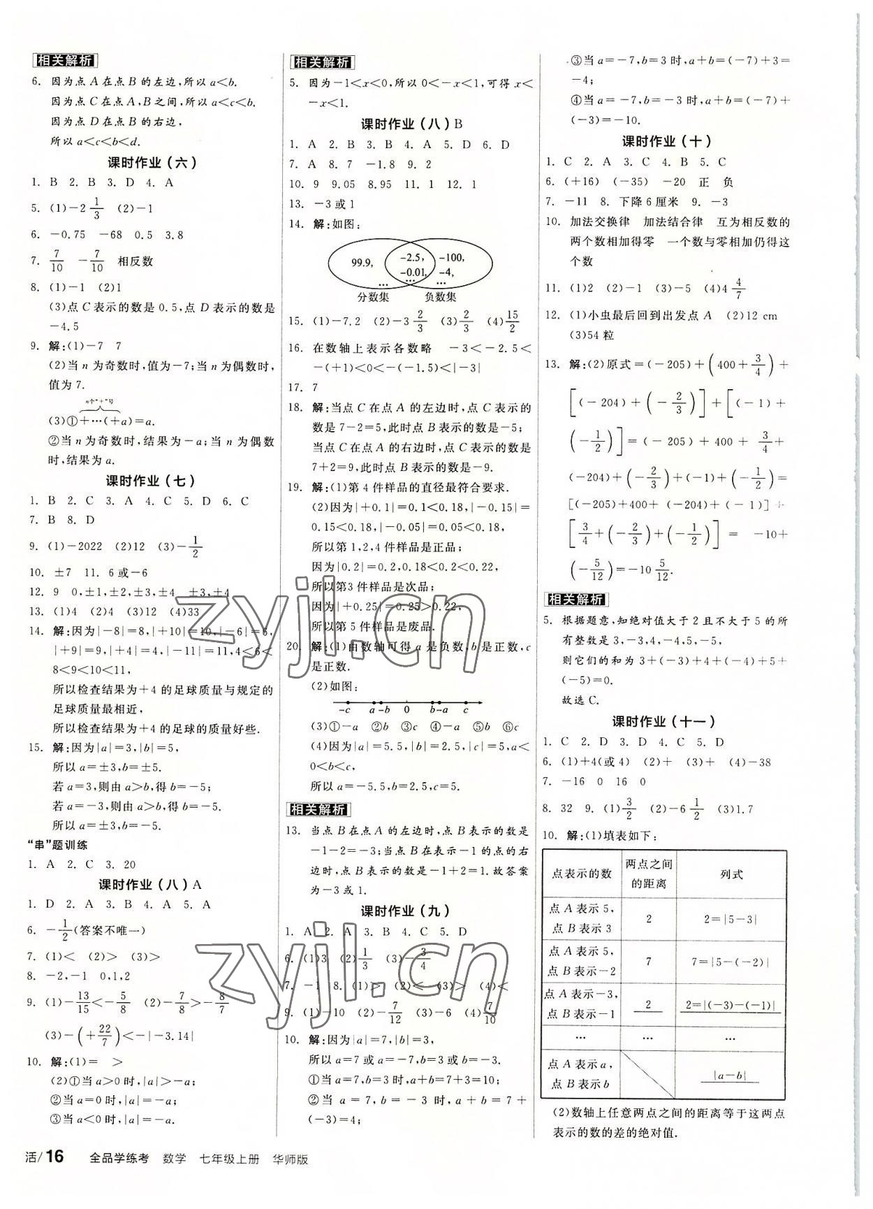 2022年全品學(xué)練考七年級(jí)數(shù)學(xué)上冊(cè)華師大版 第8頁