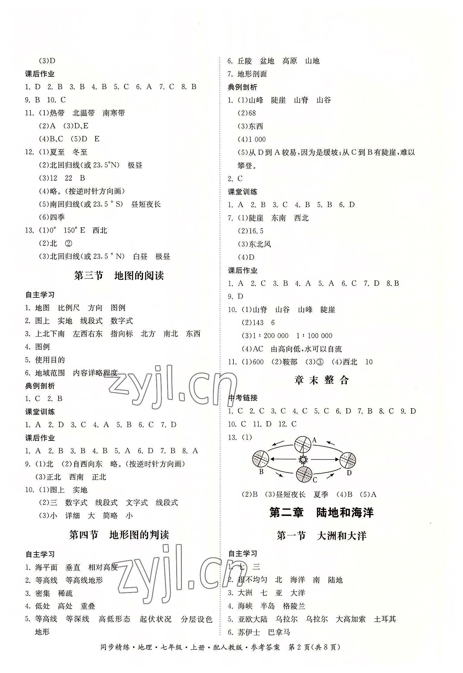 2022年同步精練廣東人民出版社七年級地理上冊人教版 第2頁