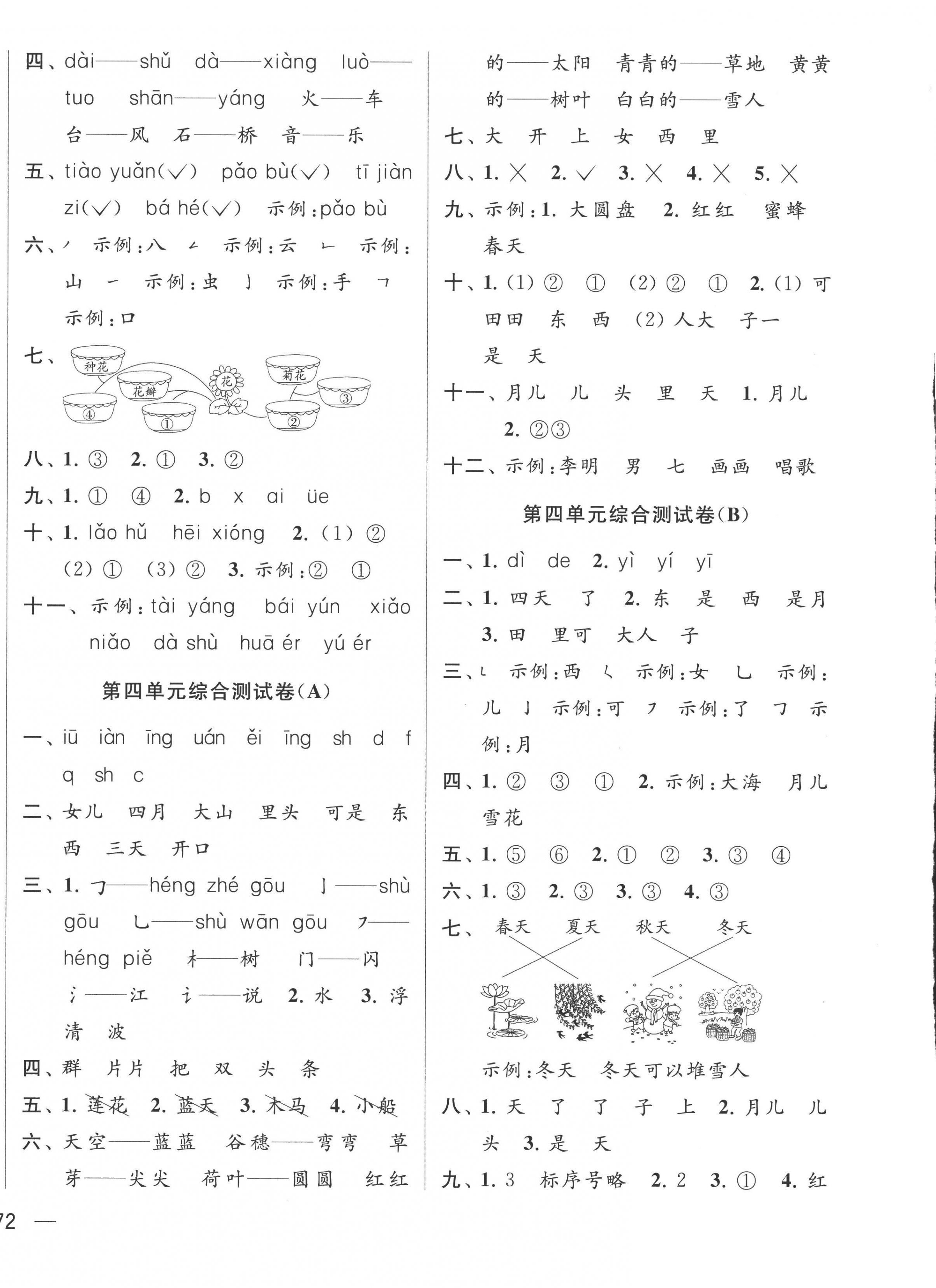 2022年亮點給力大試卷一年級語文上冊人教版 第4頁