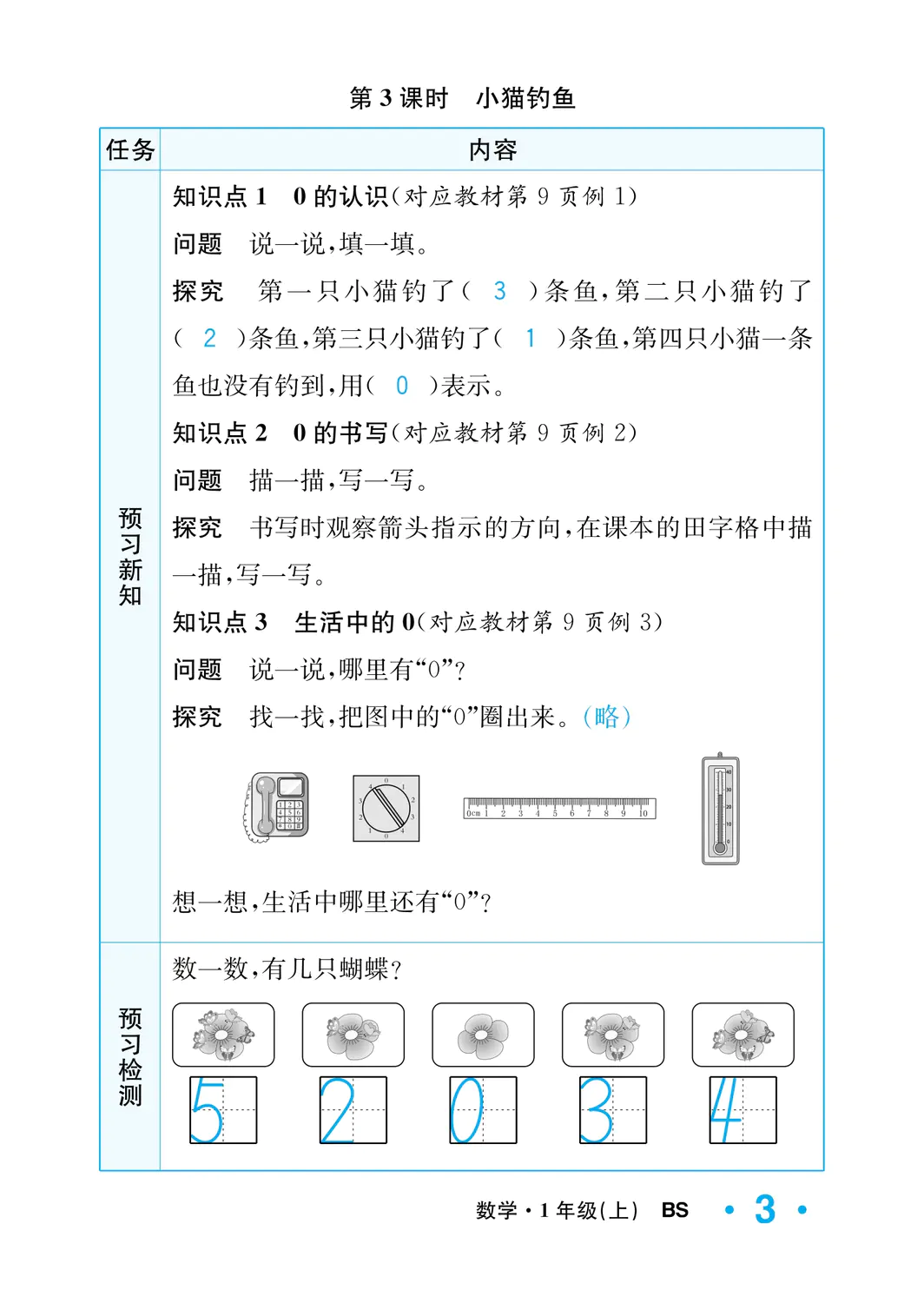 2022年一課3練培優(yōu)作業(yè)本一年級(jí)數(shù)學(xué)上冊(cè)北師大版福建專版 參考答案第3頁(yè)