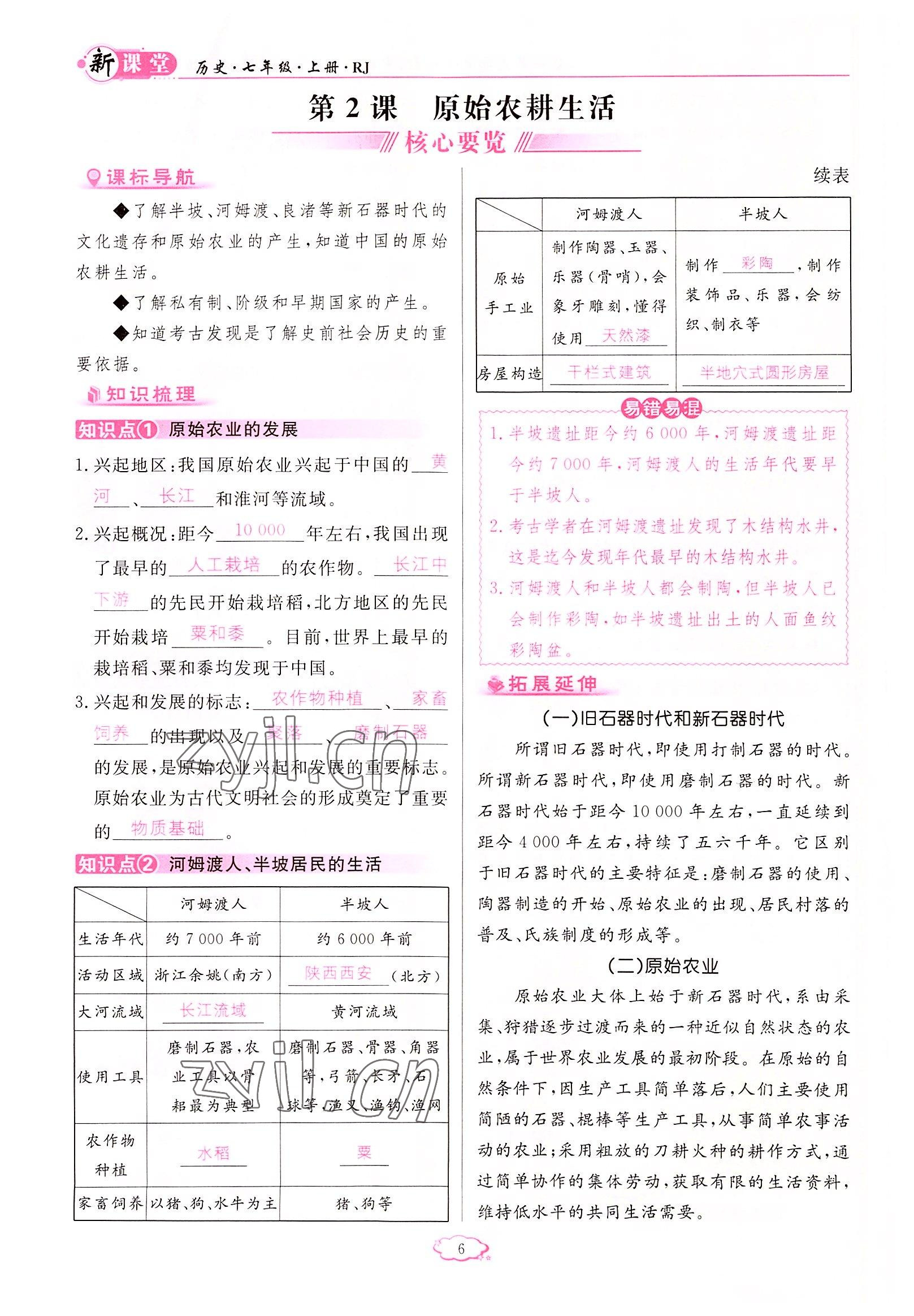 2022年啟航新課堂七年級(jí)歷史上冊(cè)人教版 參考答案第6頁