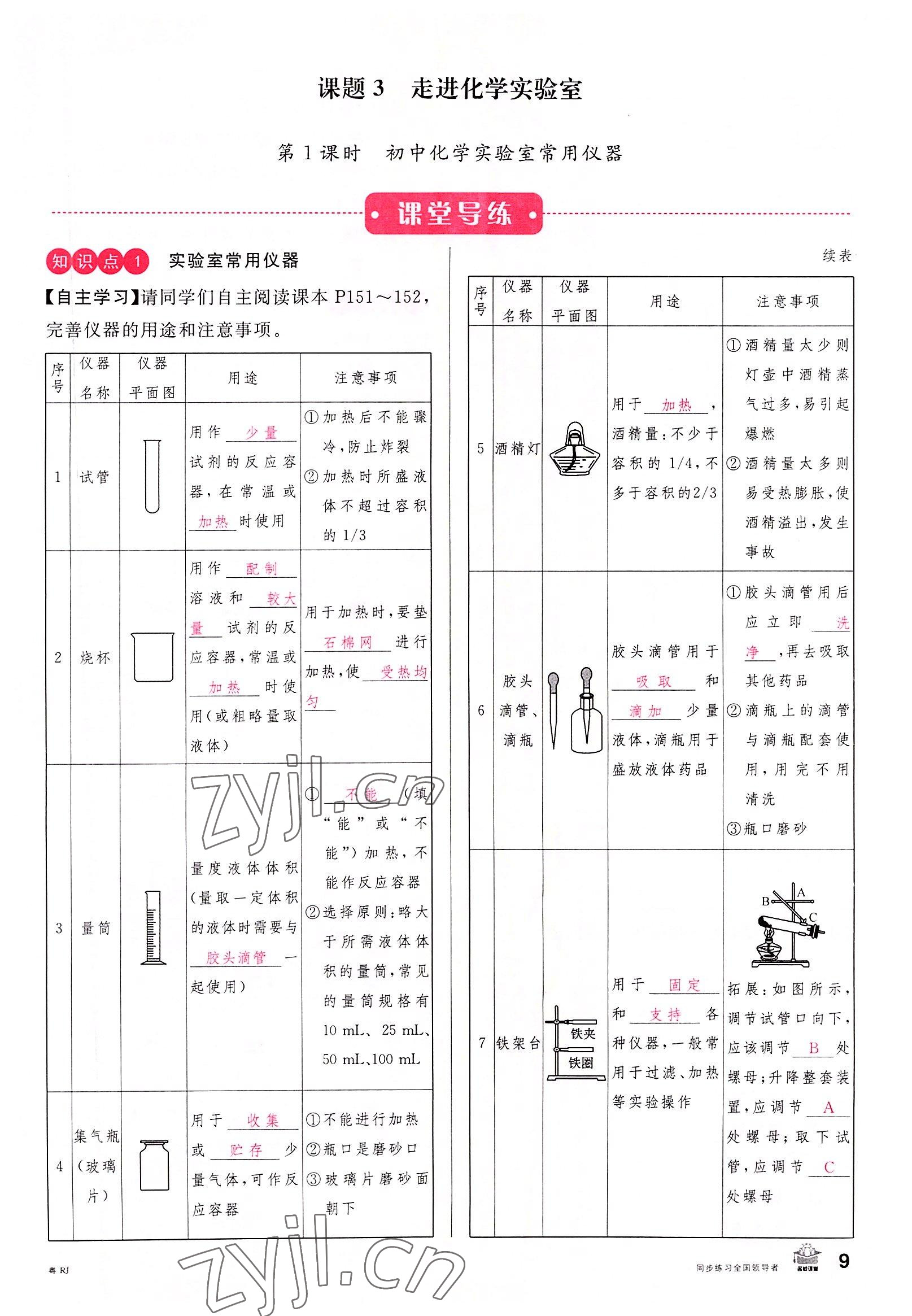 2022年名校課堂九年級(jí)化學(xué)全一冊(cè)人教版廣東專版 參考答案第13頁(yè)