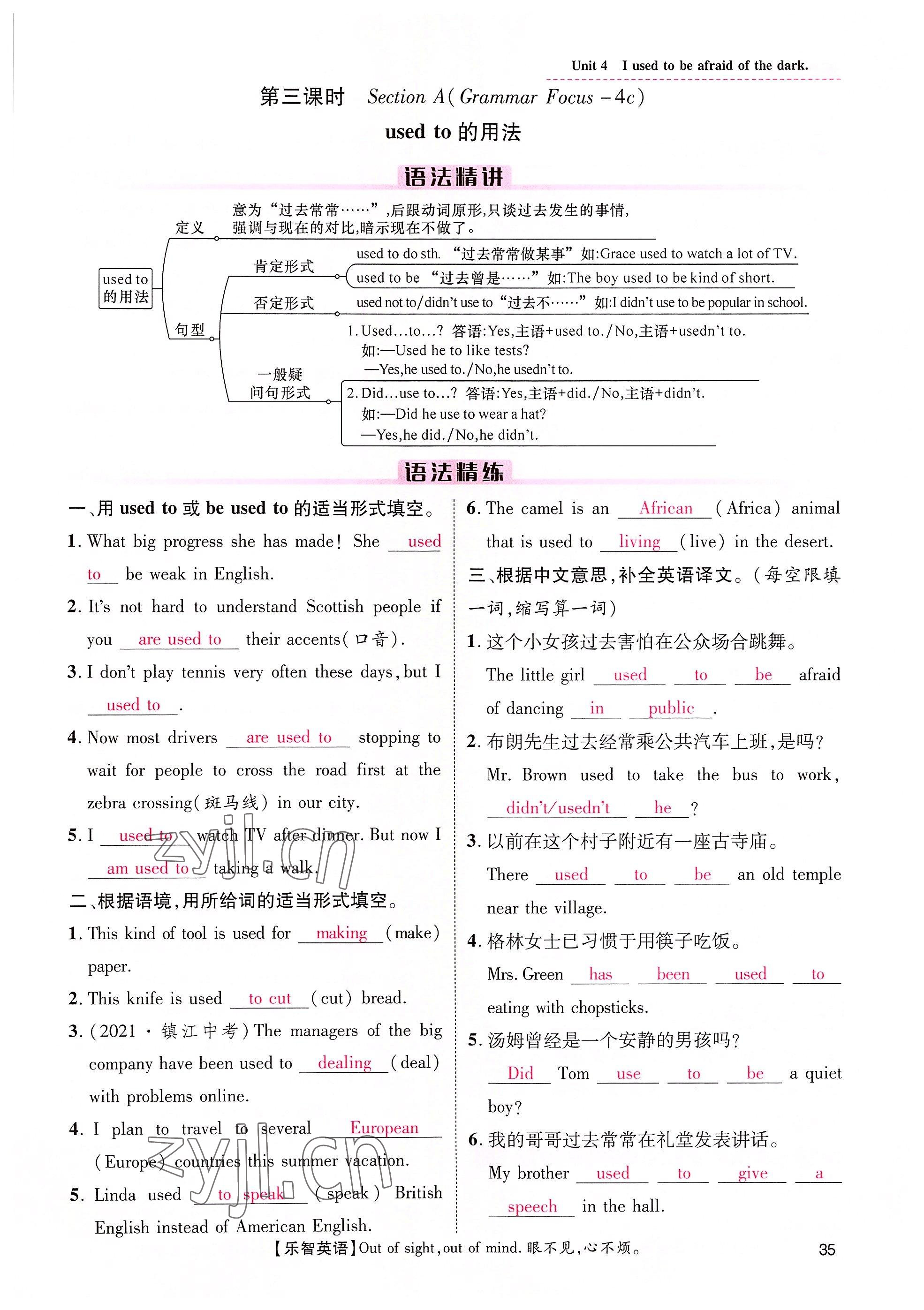 2022年名师测控九年级英语全一册人教版贵阳专版 参考答案第35页