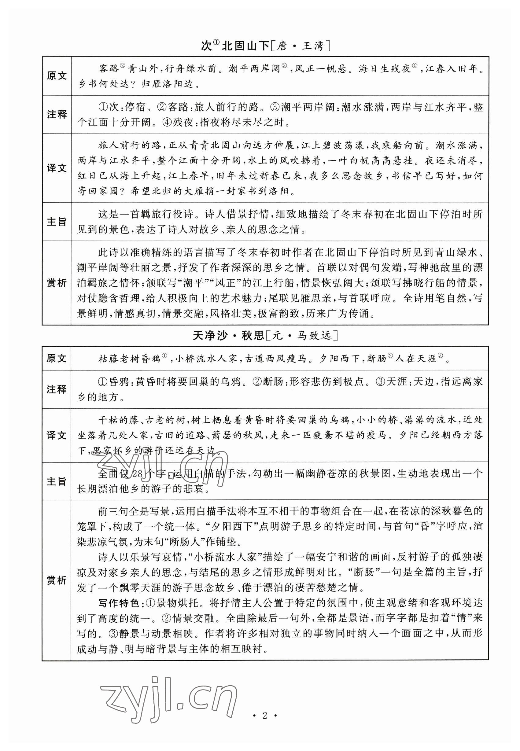 2022年黃岡100分闖關(guān)七年級語文上冊人教版 參考答案第6頁