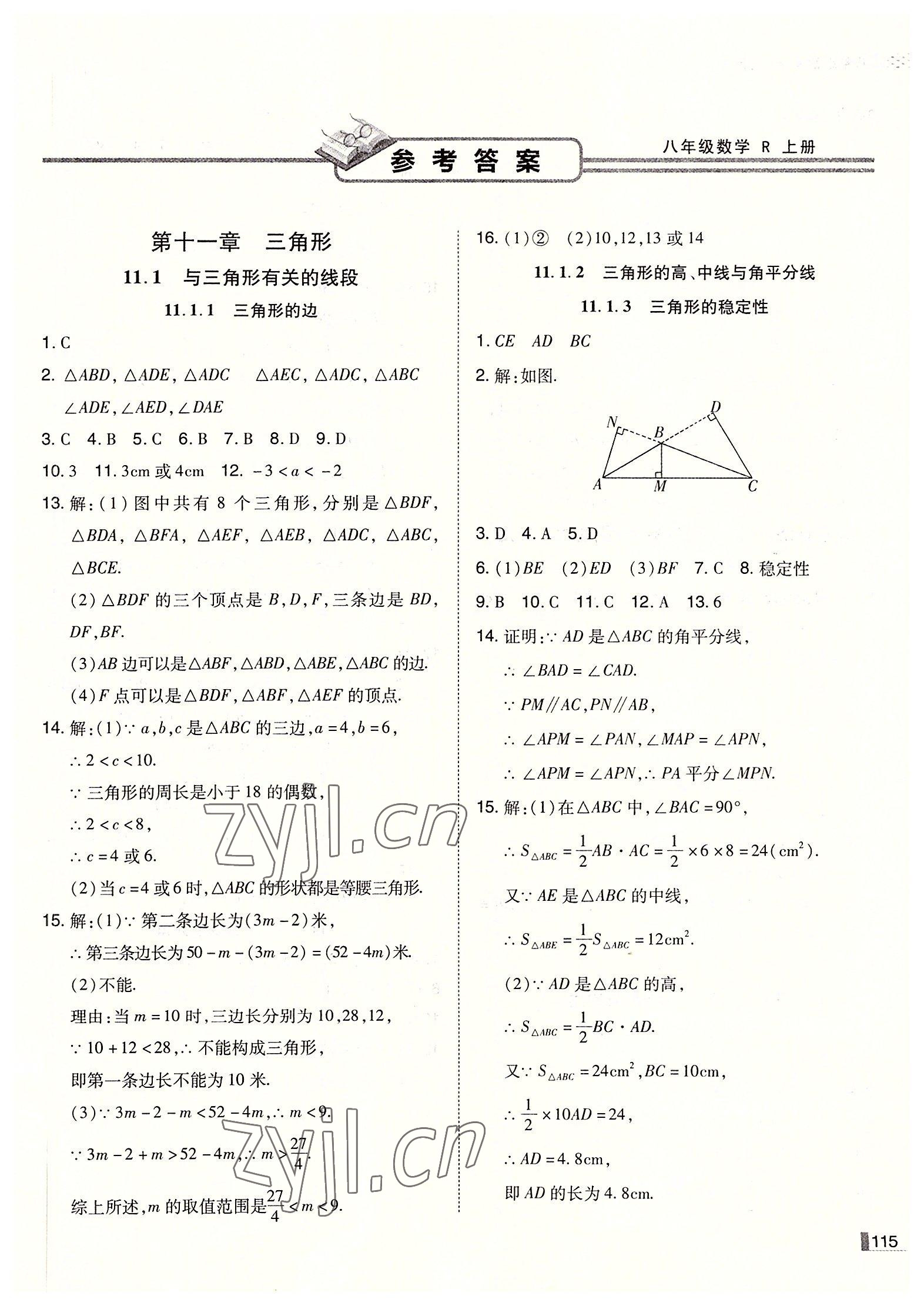 2022年遼寧作業(yè)分層培優(yōu)學(xué)案八年級數(shù)學(xué)上冊人教版 第1頁