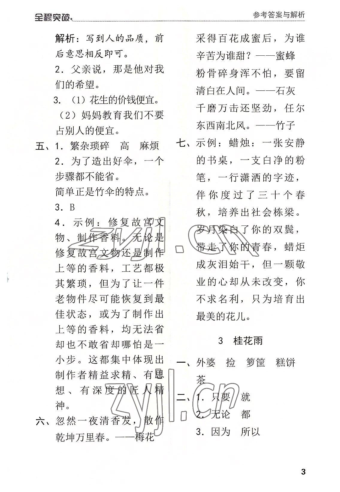 2022年全程突破五年級(jí)語文上冊(cè)人教版 第3頁