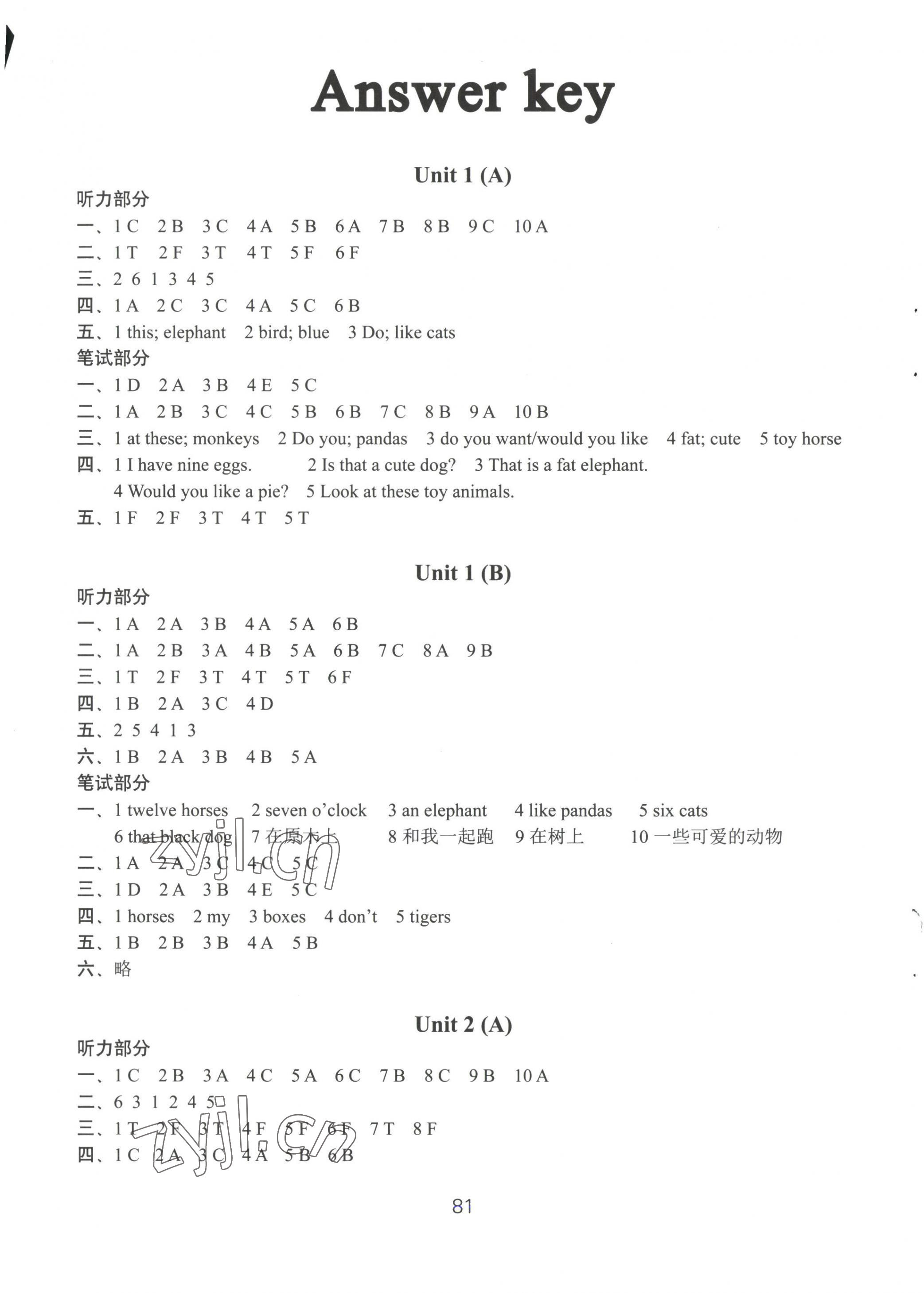 2022年課課練小學(xué)英語AB卷四年級(jí)上冊(cè)譯林版升級(jí)版 第1頁